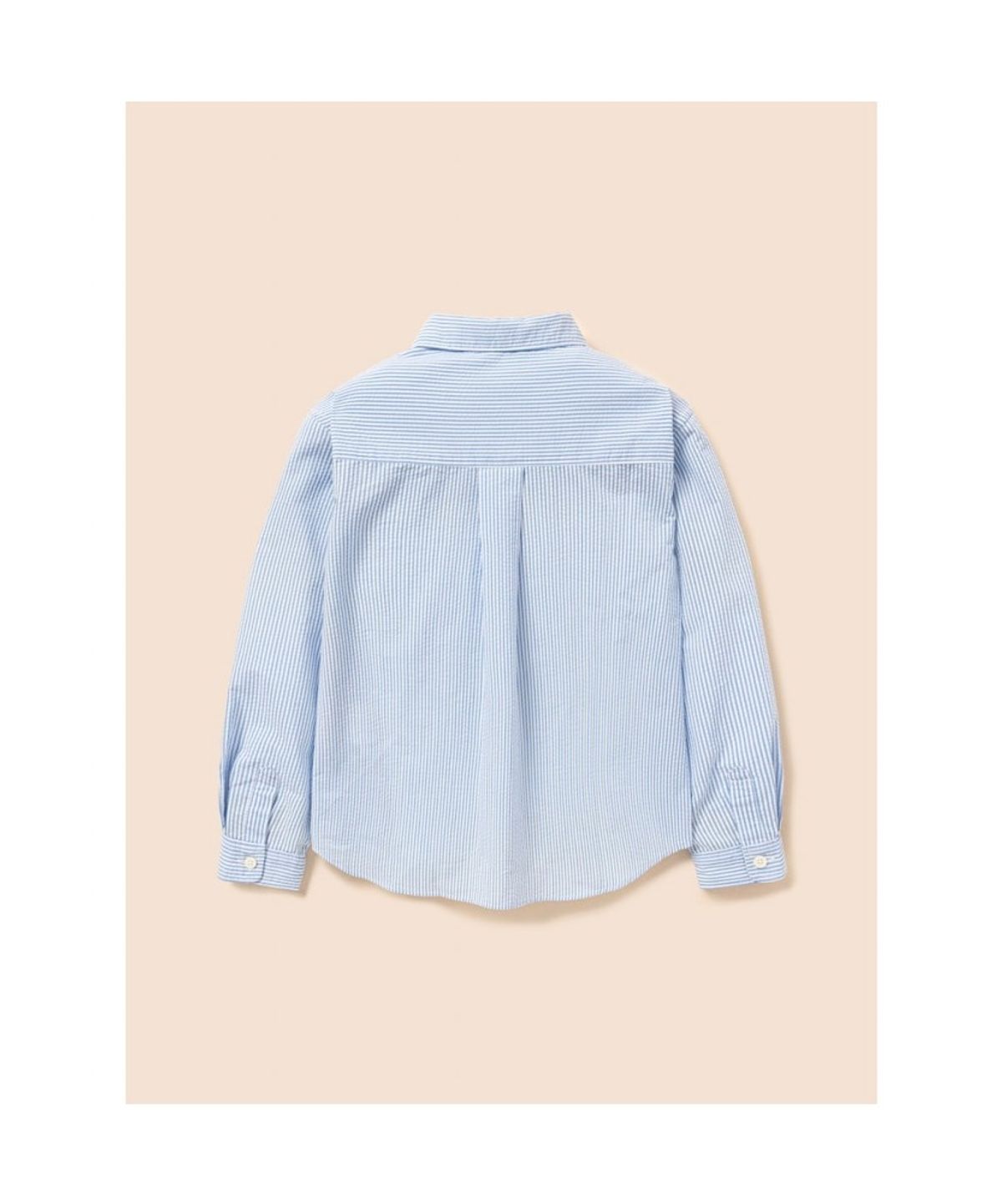 빈폴 키즈(BEANPOLE KIDS) 시어서커 스트라이프 오버핏 셔츠  스카이 블루 (BI6764U01Q)