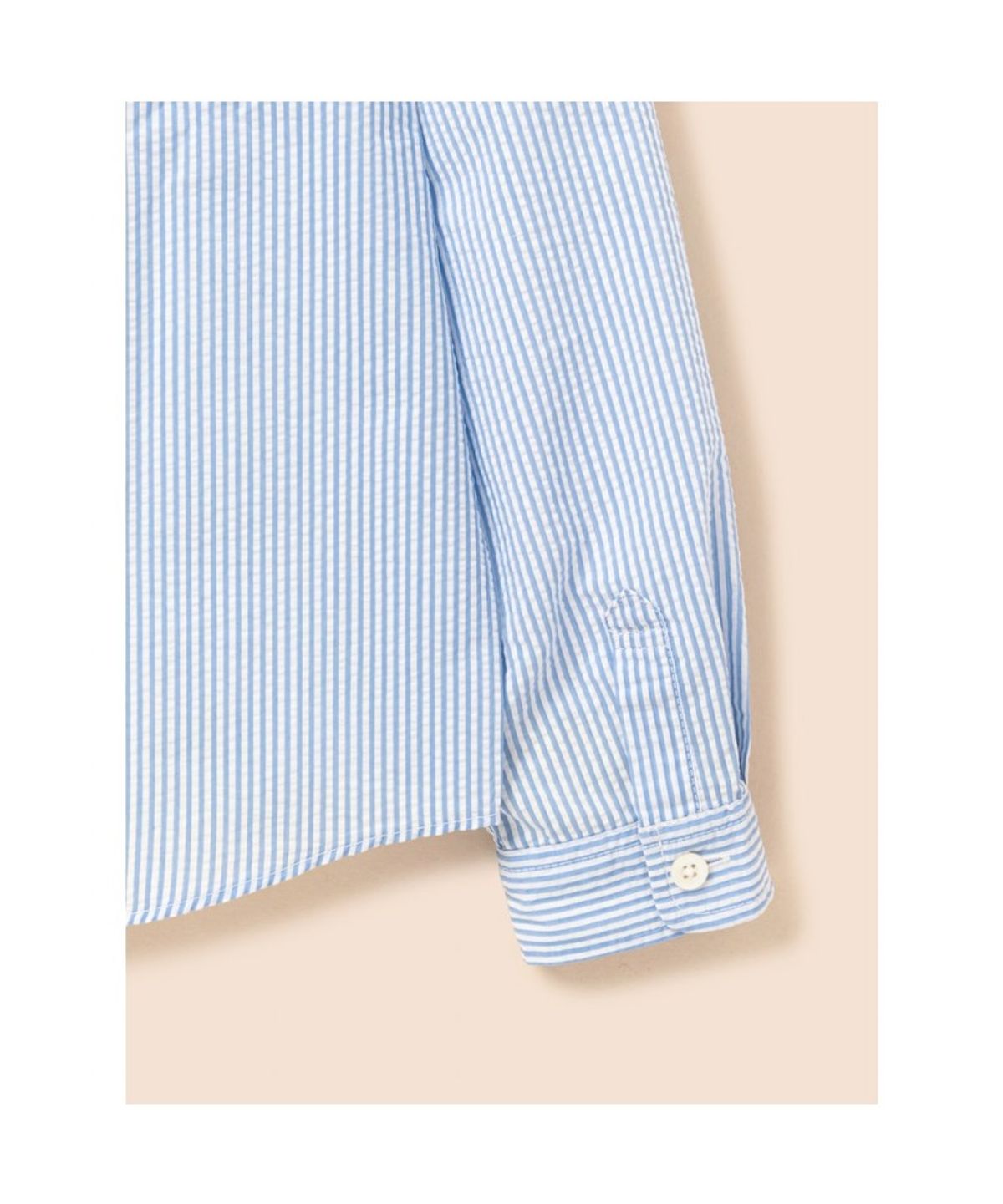 빈폴 키즈(BEANPOLE KIDS) 시어서커 스트라이프 오버핏 셔츠  스카이 블루 (BI6764U01Q)