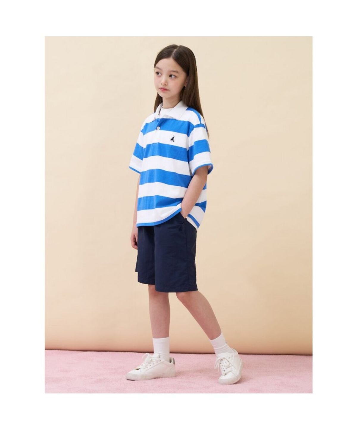 빈폴 키즈(BEANPOLE KIDS) 빅 스트라이프 칼라 상하세트  블루 (BI6742U02P)