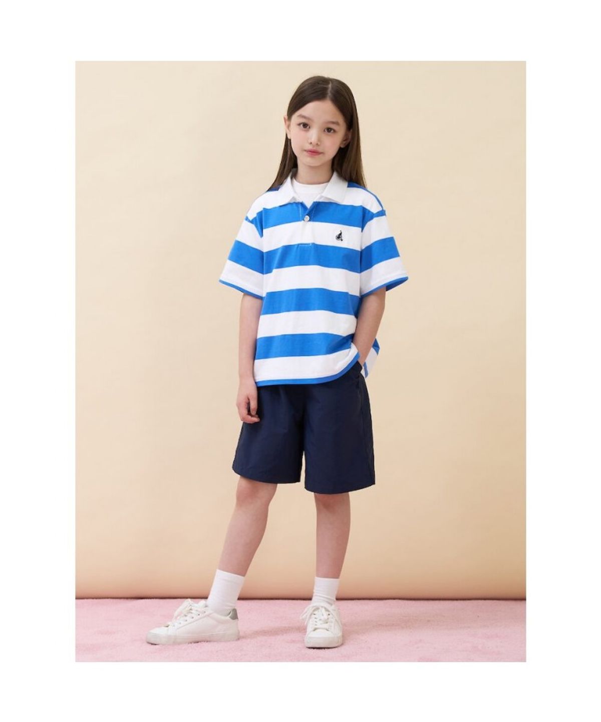 빈폴 키즈(BEANPOLE KIDS) 빅 스트라이프 칼라 상하세트  블루 (BI6742U02P)