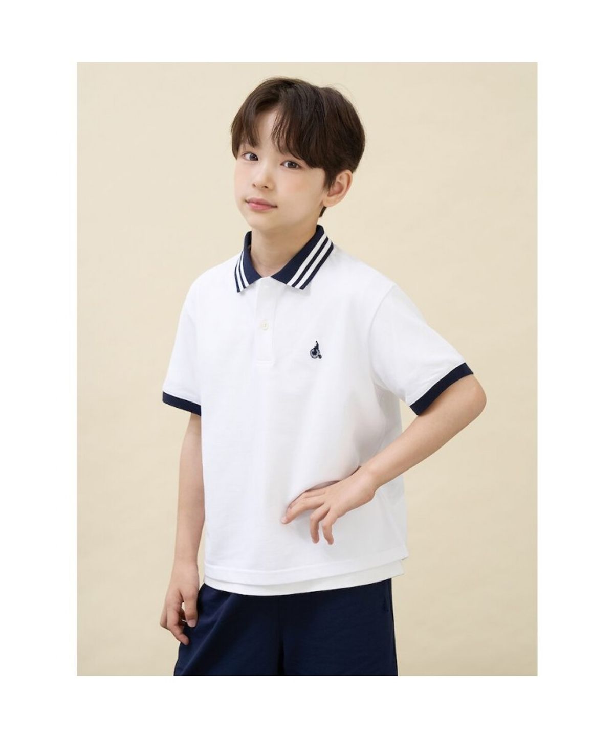 빈폴 키즈(BEANPOLE KIDS) 썸머 스쿨 피케 카라 상하세트  화이트 (BI6742U041)