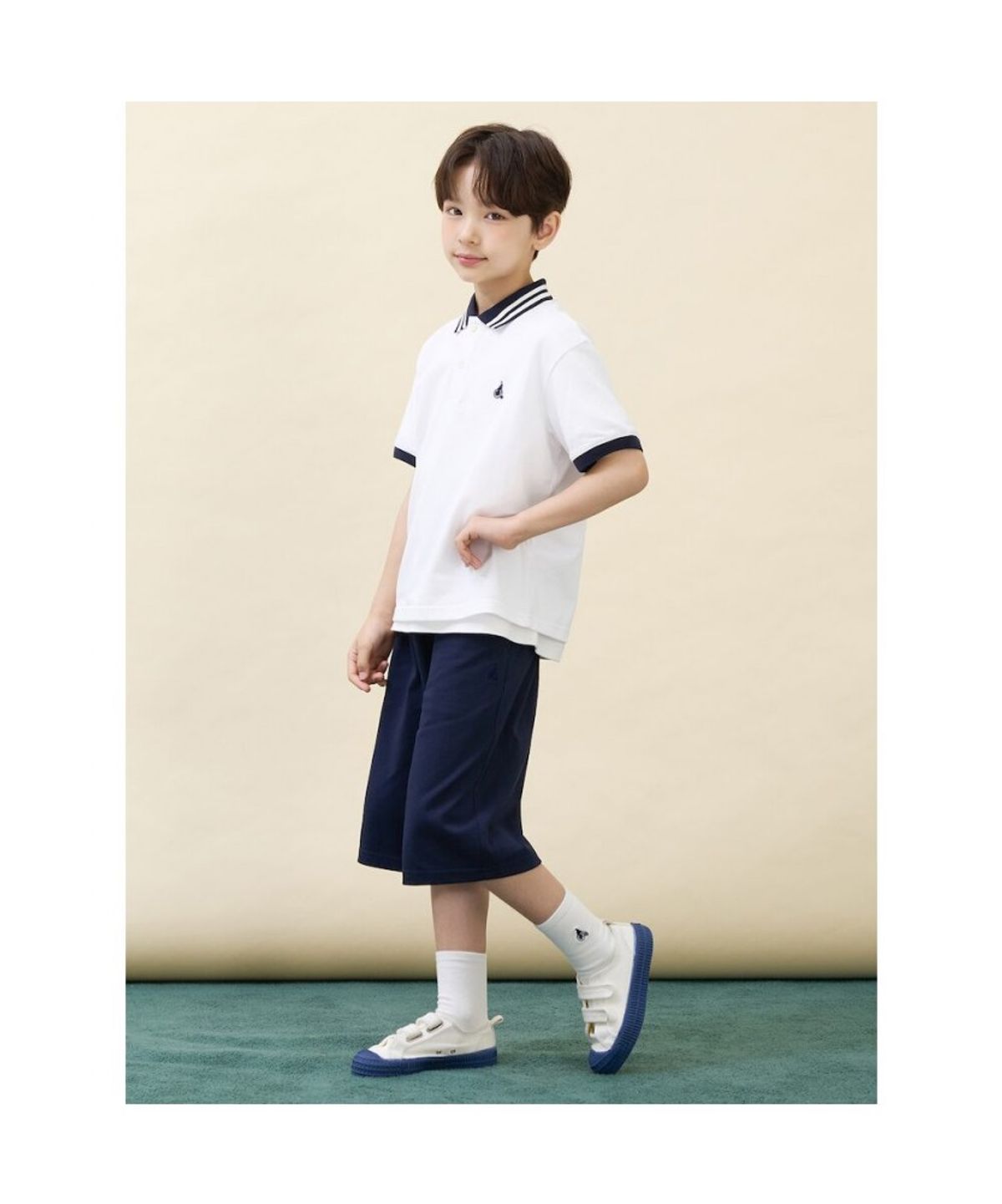 빈폴 키즈(BEANPOLE KIDS) 썸머 스쿨 피케 카라 상하세트  화이트 (BI6742U041)