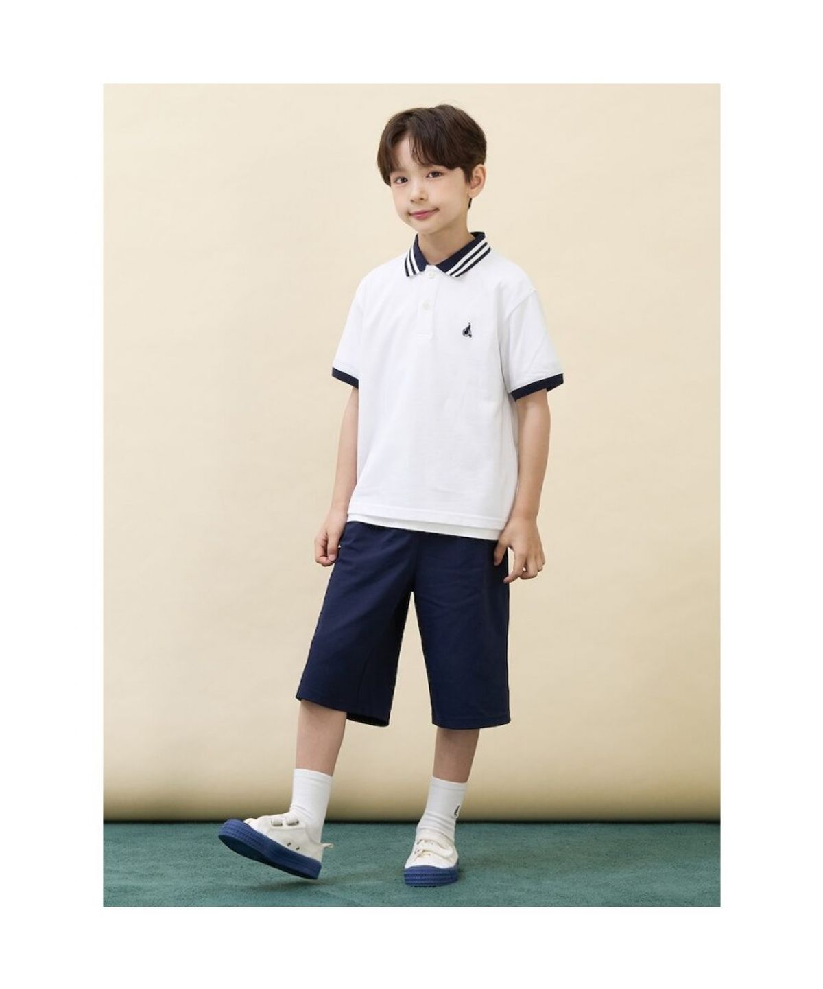 빈폴 키즈(BEANPOLE KIDS) 썸머 스쿨 피케 카라 상하세트  화이트 (BI6742U041)