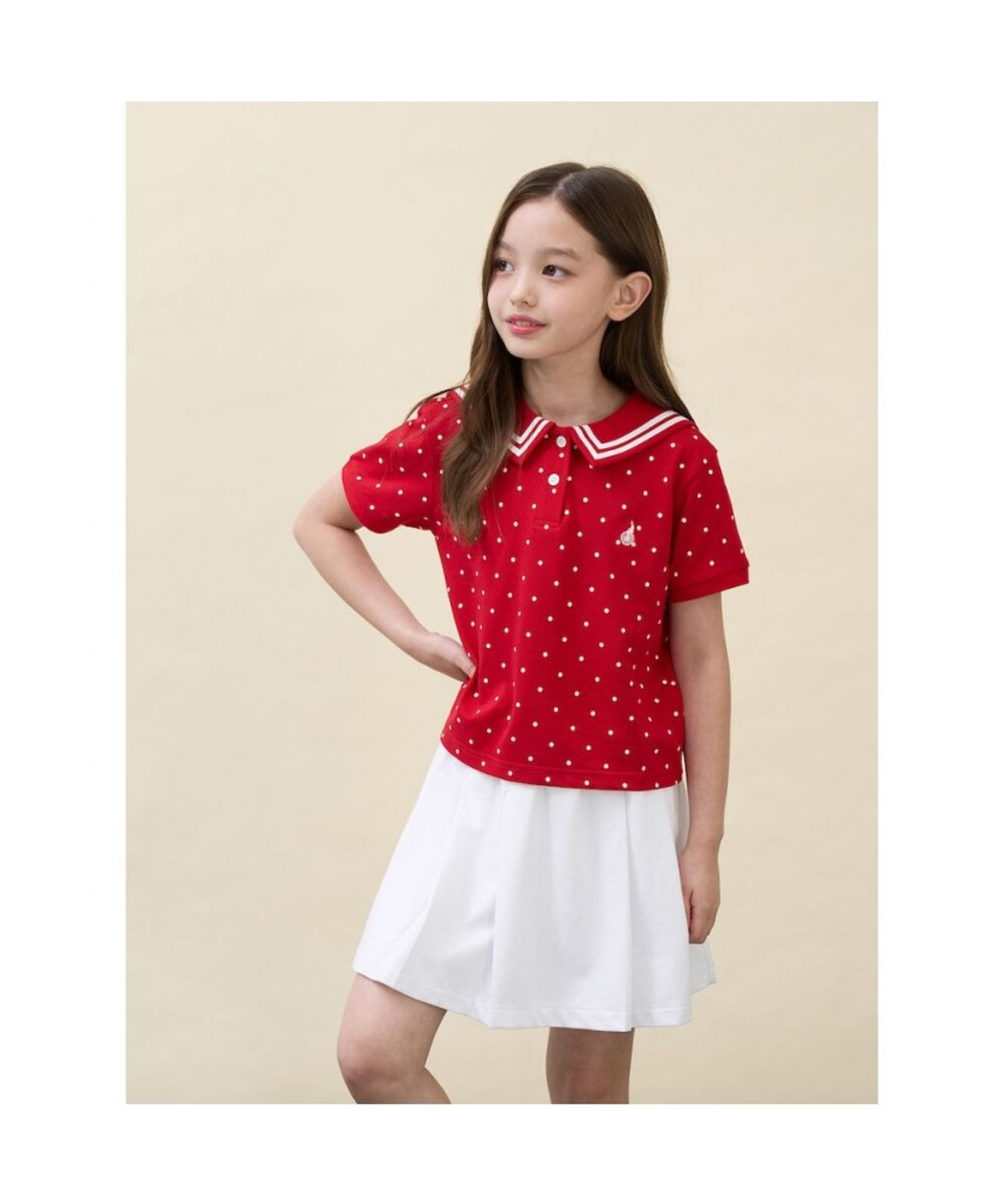 빈폴 키즈(BEANPOLE KIDS) 클래식 피케 상하 세트  레드 (BI6742G016)