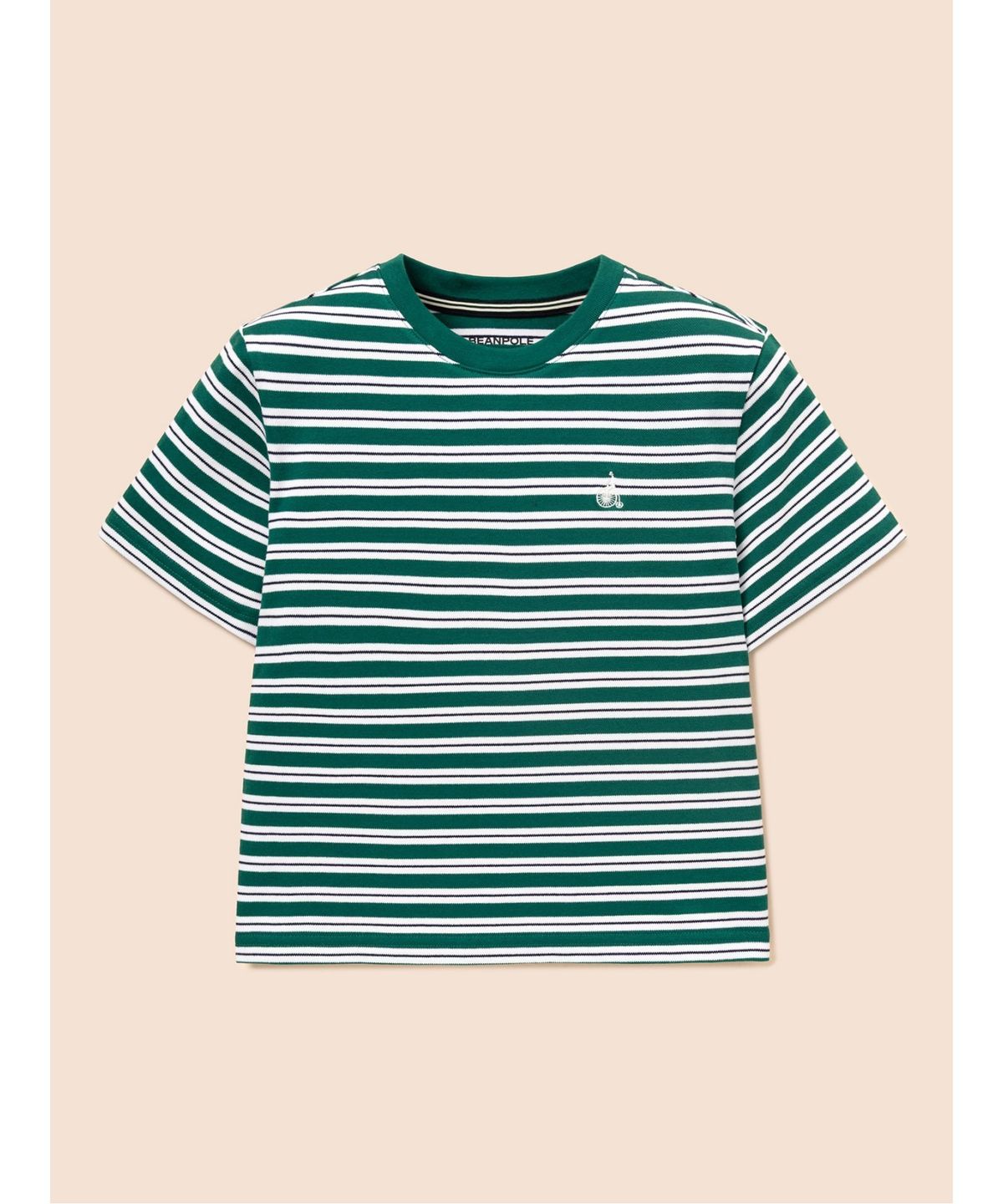 빈폴 키즈(BEANPOLE KIDS) 여름 스트라이프 루즈핏 티셔츠  그린 (BI6742U06M)