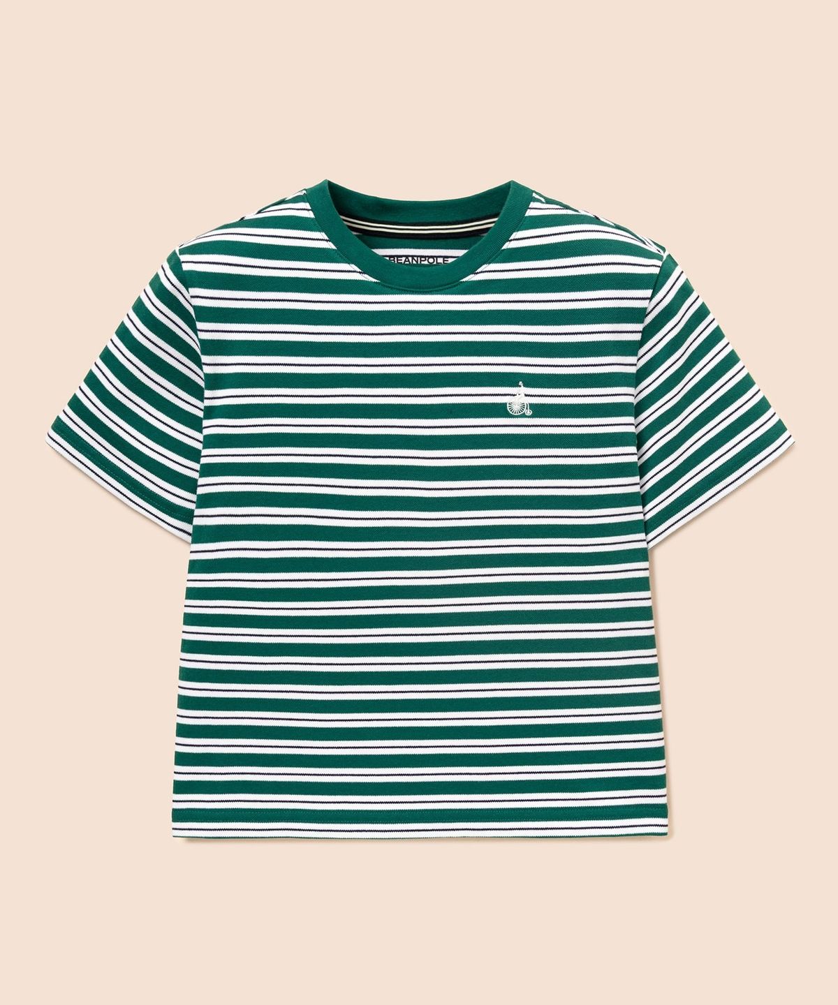 빈폴 키즈(BEANPOLE KIDS) 여름 스트라이프 루즈핏 티셔츠  그린 (BI6742U06M)
