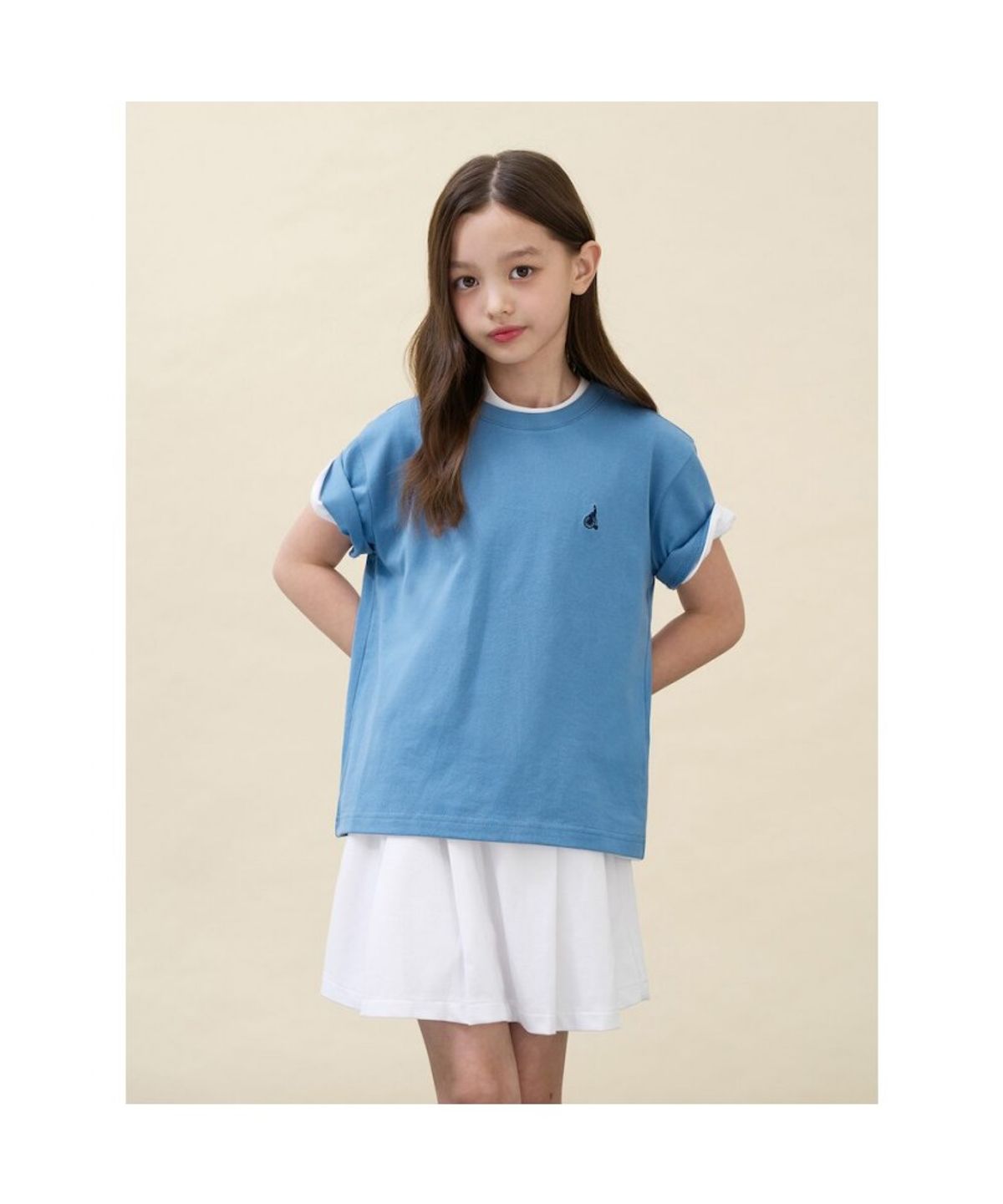 빈폴 키즈(BEANPOLE KIDS) [Essential] 수피마 베이직 반소매 티셔츠  스카이 블루 (BI6742UE1Q)
