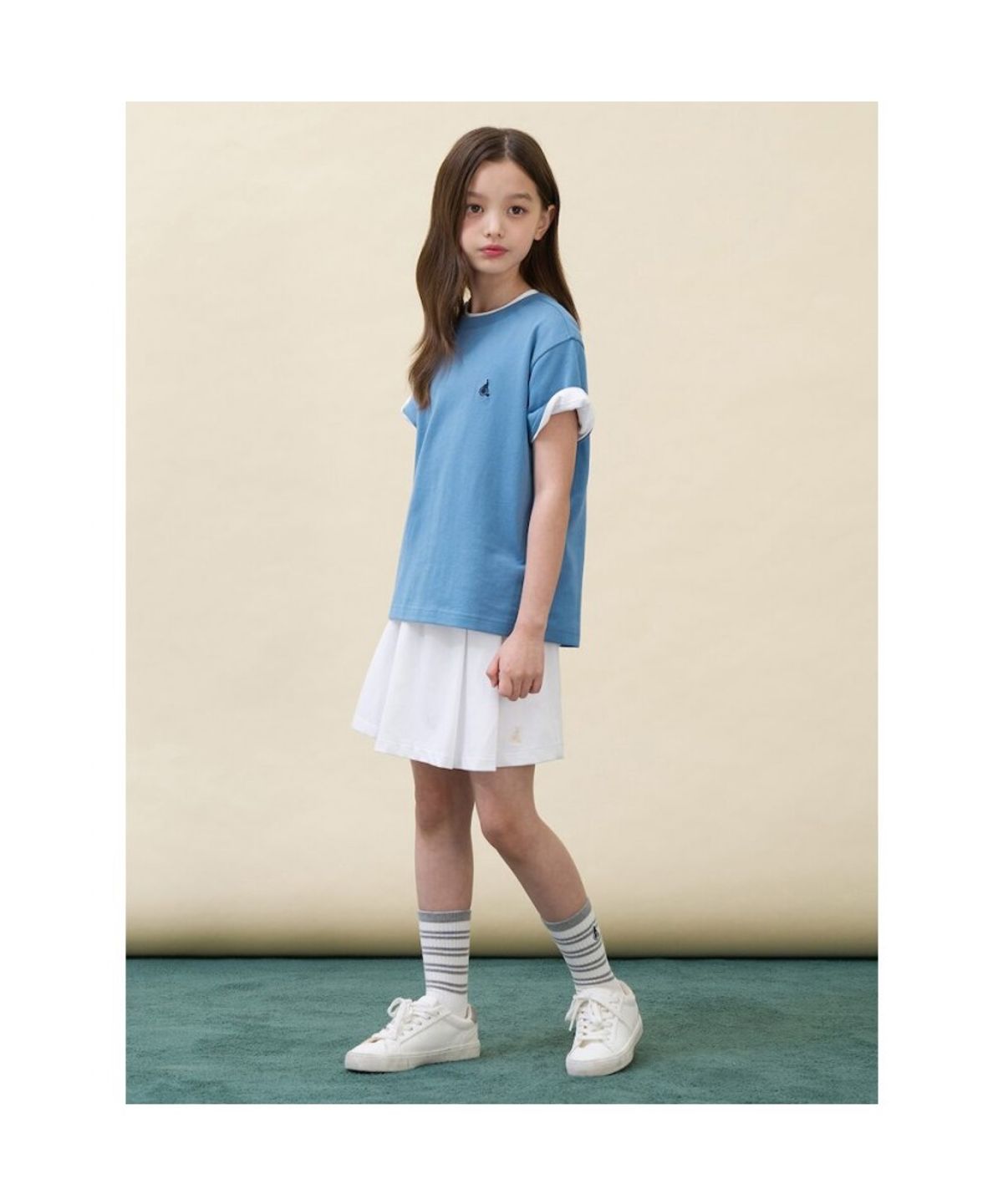 빈폴 키즈(BEANPOLE KIDS) [Essential] 수피마 베이직 반소매 티셔츠  스카이 블루 (BI6742UE1Q)