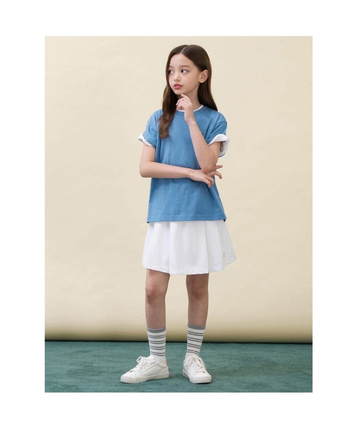 빈폴 키즈(BEANPOLE KIDS) [Essential] 수피마 베이직 반소매 티셔츠  스카이 블루 (BI6742UE1Q)