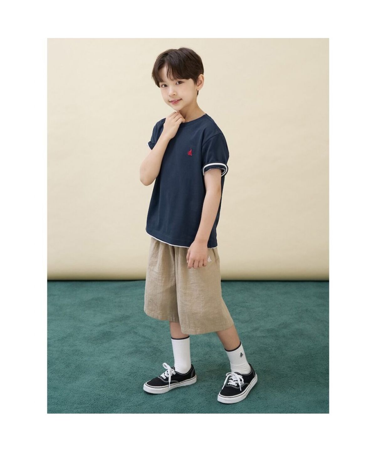 빈폴 키즈(BEANPOLE KIDS) [Essential] 수피마 베이직 반소매 티셔츠  네이비 (BI6742UE1R)