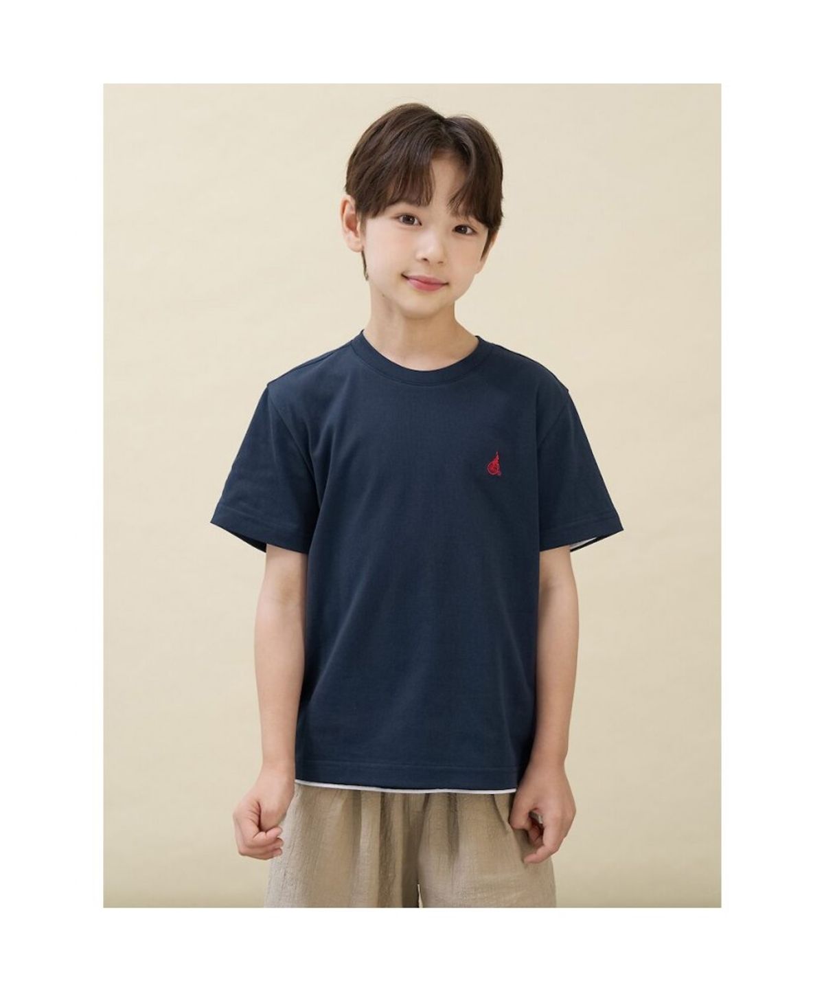 빈폴 키즈(BEANPOLE KIDS) [Essential] 수피마 베이직 반소매 티셔츠  네이비 (BI6742UE1R)