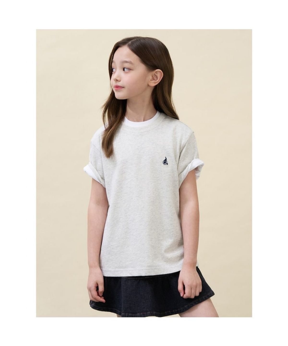 빈폴 키즈(BEANPOLE KIDS) [Essential] 수피마 베이직 반소매 티셔츠  베이지 (BI6742UE1A)