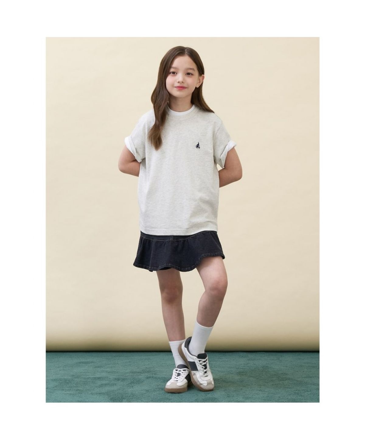 빈폴 키즈(BEANPOLE KIDS) [Essential] 수피마 베이직 반소매 티셔츠  베이지 (BI6742UE1A)