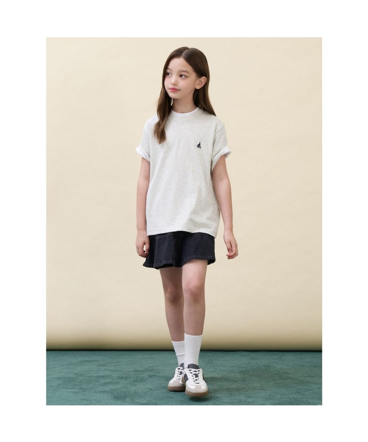 빈폴 키즈(BEANPOLE KIDS) [Essential] 수피마 베이직 반소매 티셔츠  베이지 (BI6742UE1A)