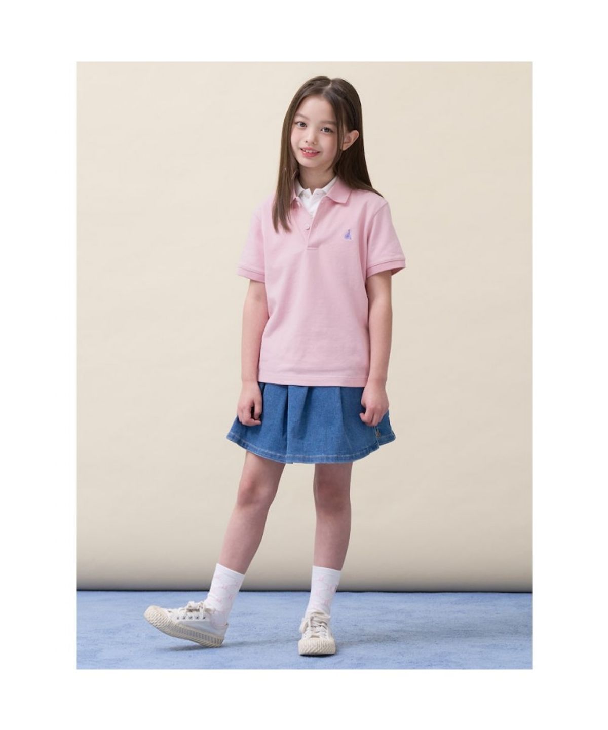 빈폴 키즈(BEANPOLE KIDS) [Essential] 피케 칼라 반소매 티셔츠  라이트 핑크 (BI6742UE3Y)