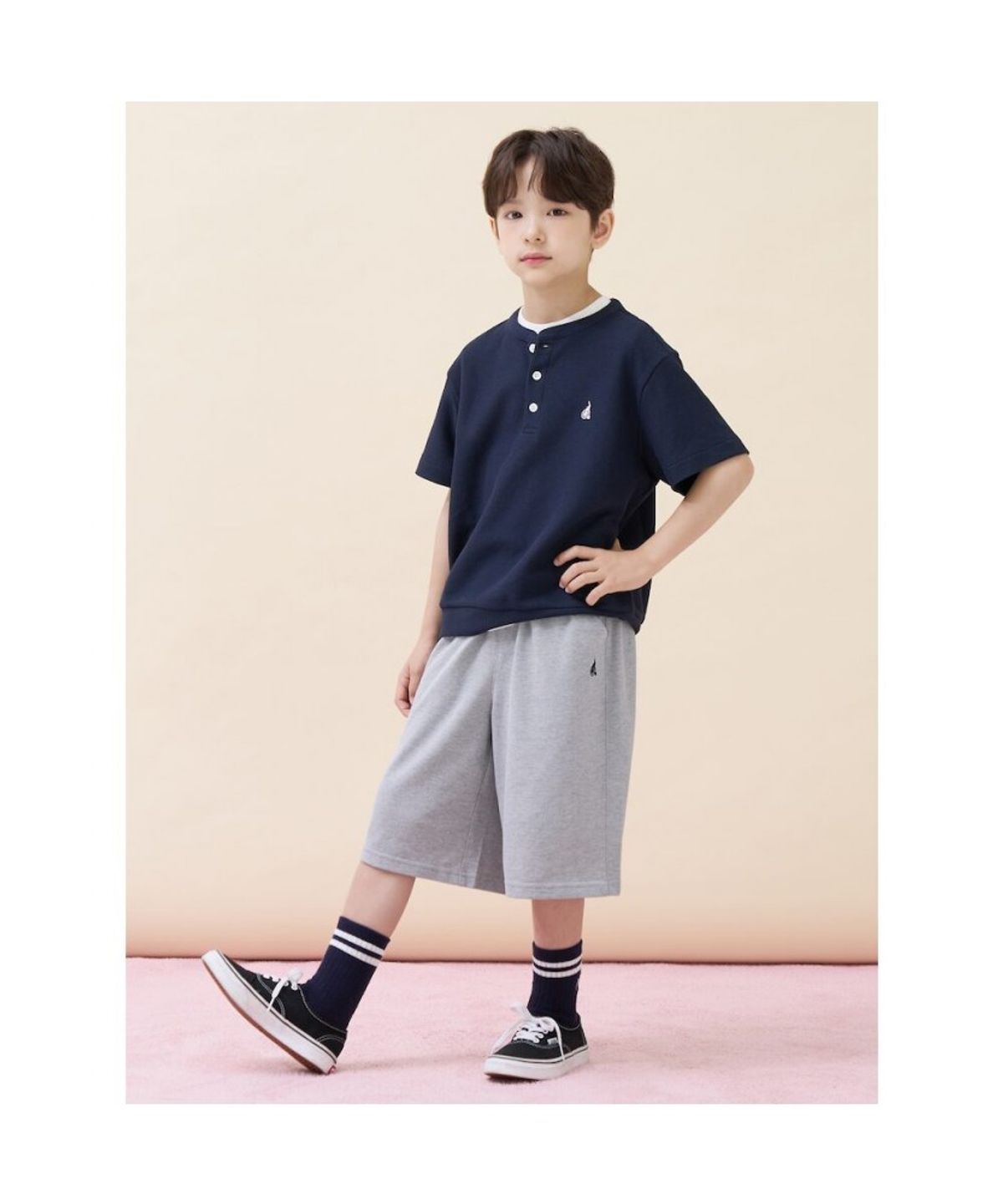 빈폴 키즈(BEANPOLE KIDS) 피케 버뮤다 팬츠  그레이 (BI6725U013)