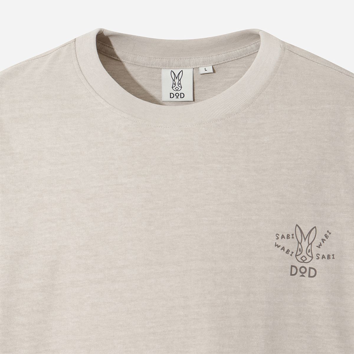 디오디(DOD) 래빗 워싱 반팔 티셔츠(BEIGE)