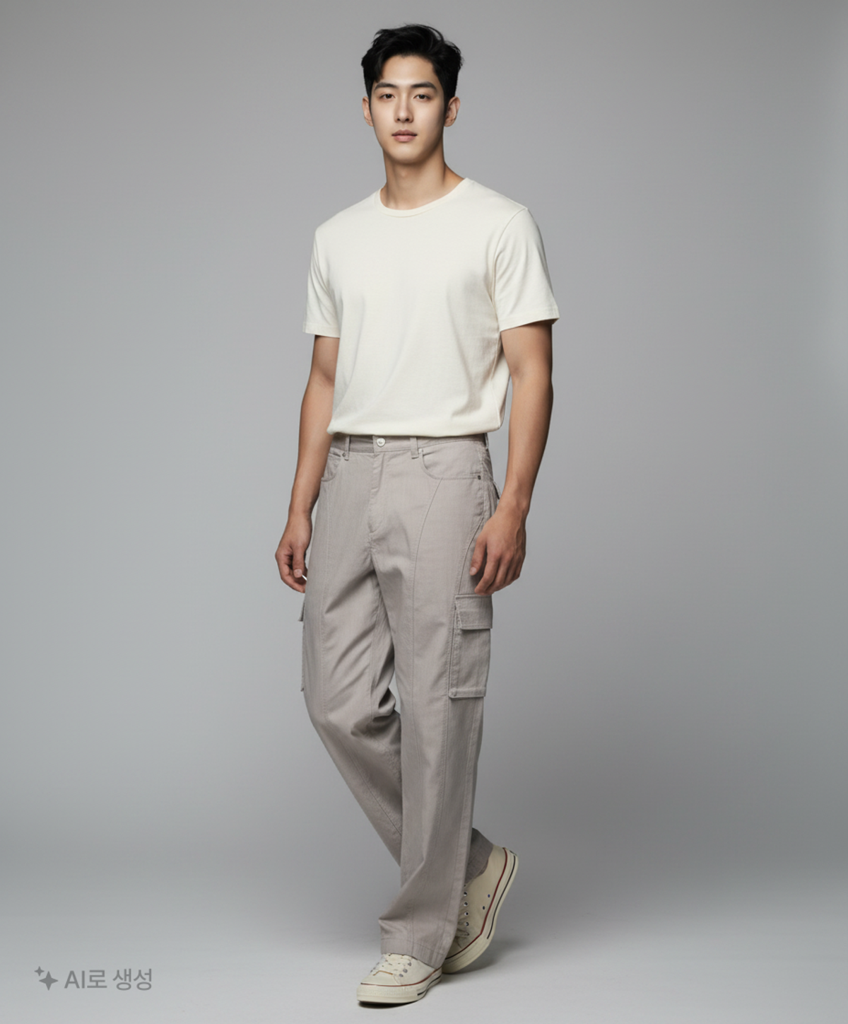 애드오프(ADDOFF) ONE POCKET IRVING WIDE CARGO PANTS GREY 50