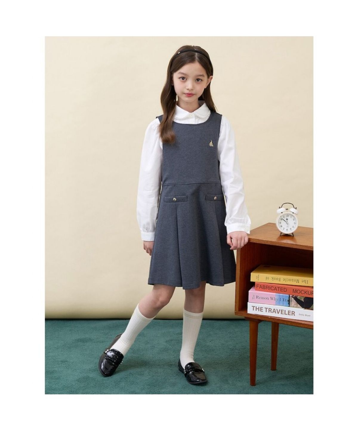 빈폴 키즈(BEANPOLE KIDS) 클래식 베스트형 저지 원피스  애쉬 (BI6771G024)