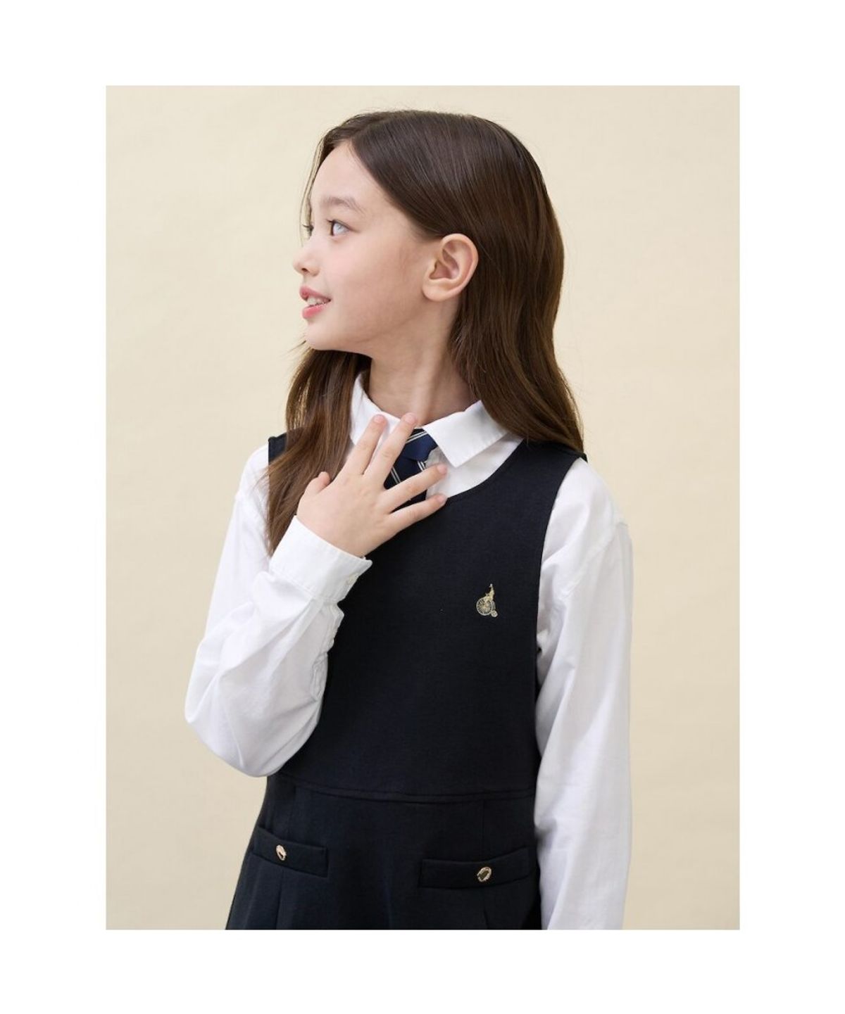 빈폴 키즈(BEANPOLE KIDS) 클래식 베스트형 저지 원피스  블랙 (BI6771G025)
