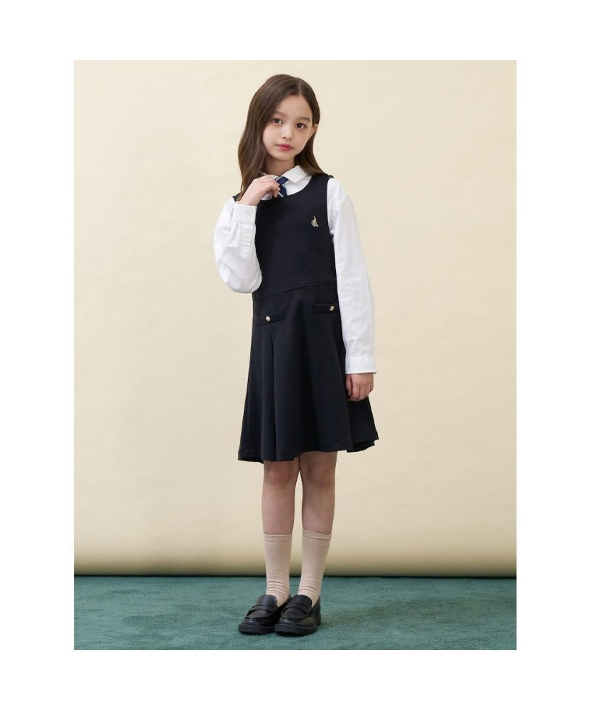 빈폴 키즈(BEANPOLE KIDS) 클래식 베스트형 저지 원피스  블랙 (BI6771G025)