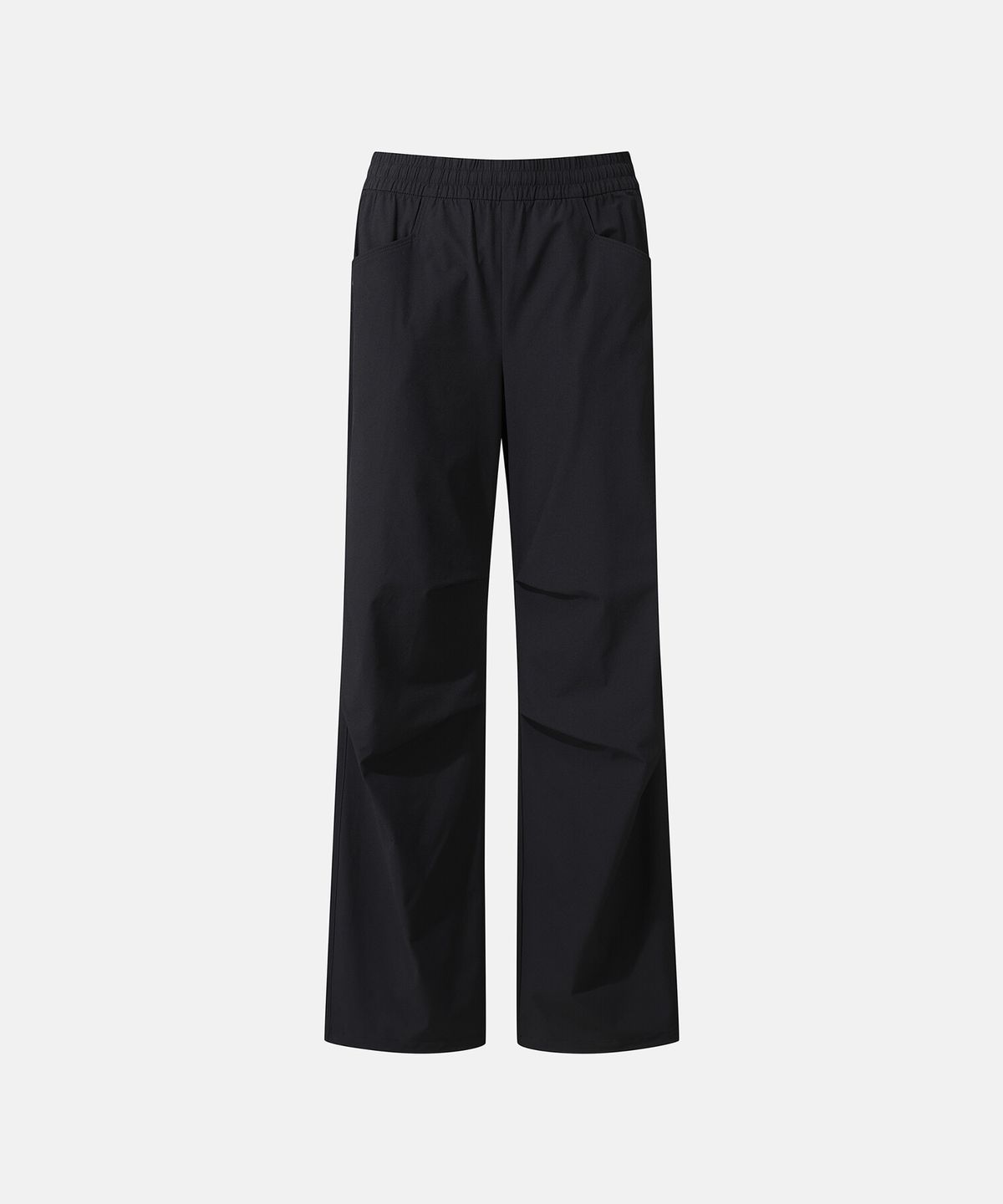 데상트(DESCENTE) 여성 파라수트 와이드핏 우븐 팬츠 블랙 SR322PPT73