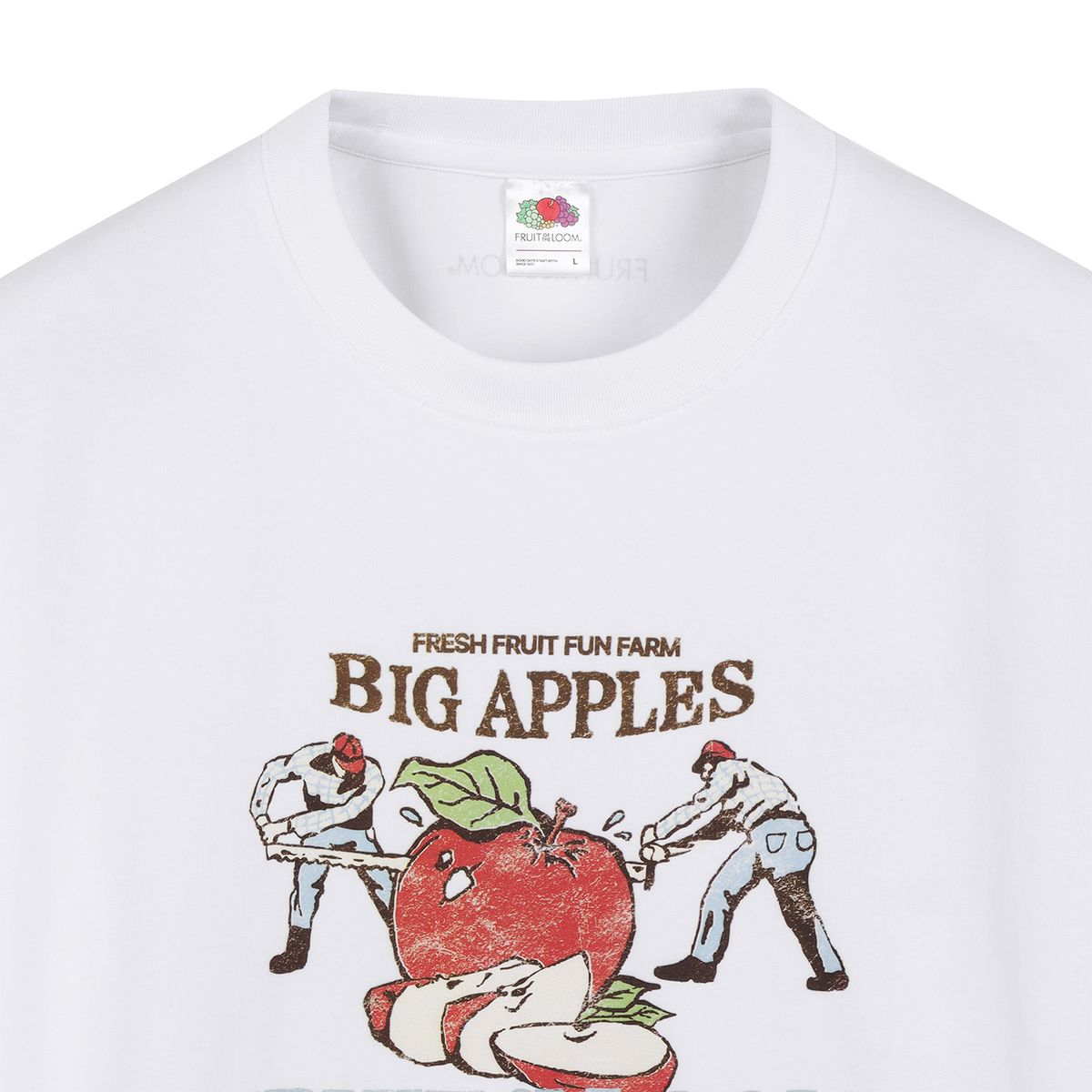 프룻오브더룸(FRUIT OF THE LOOM) 오리지널 피그먼트 애플 반팔티셔츠(WHITE)