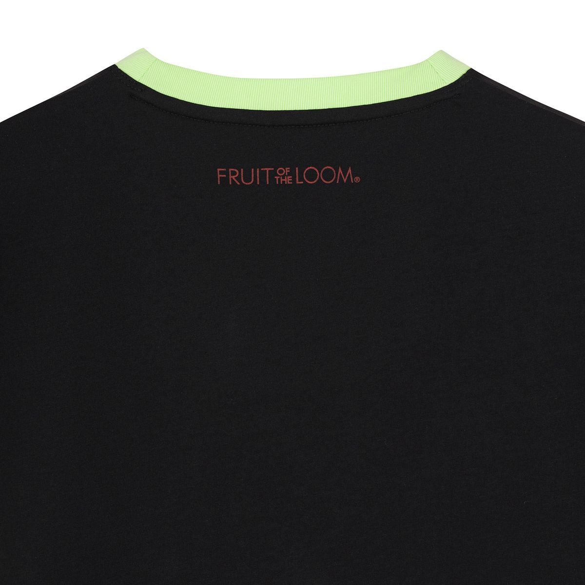 프룻오브더룸(FRUIT OF THE LOOM) 피치가공 빅애플 크롭 링커 반팔티셔츠(BLACK)