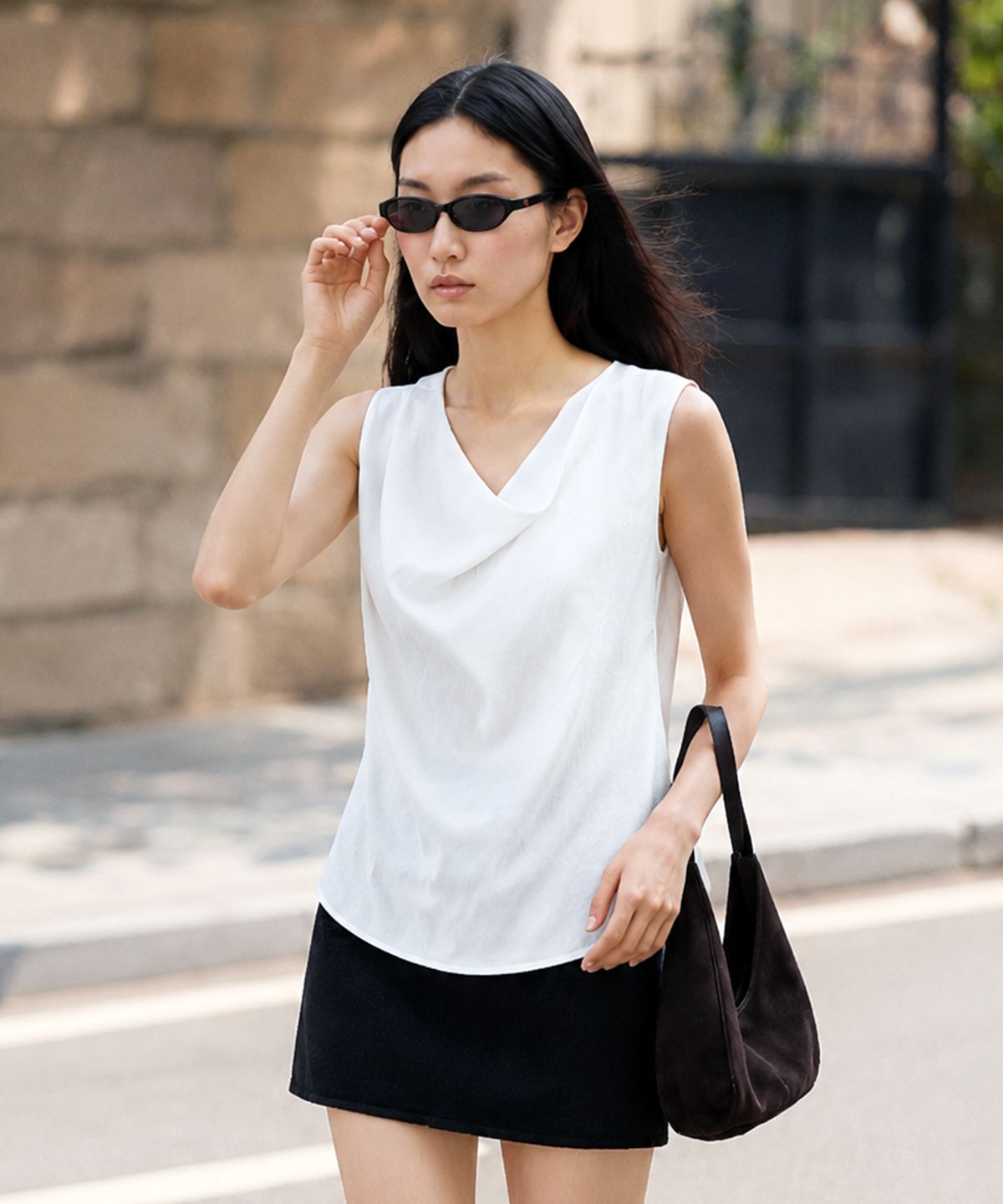 킴도(KIMDOH) Auren Drape Blouse - White