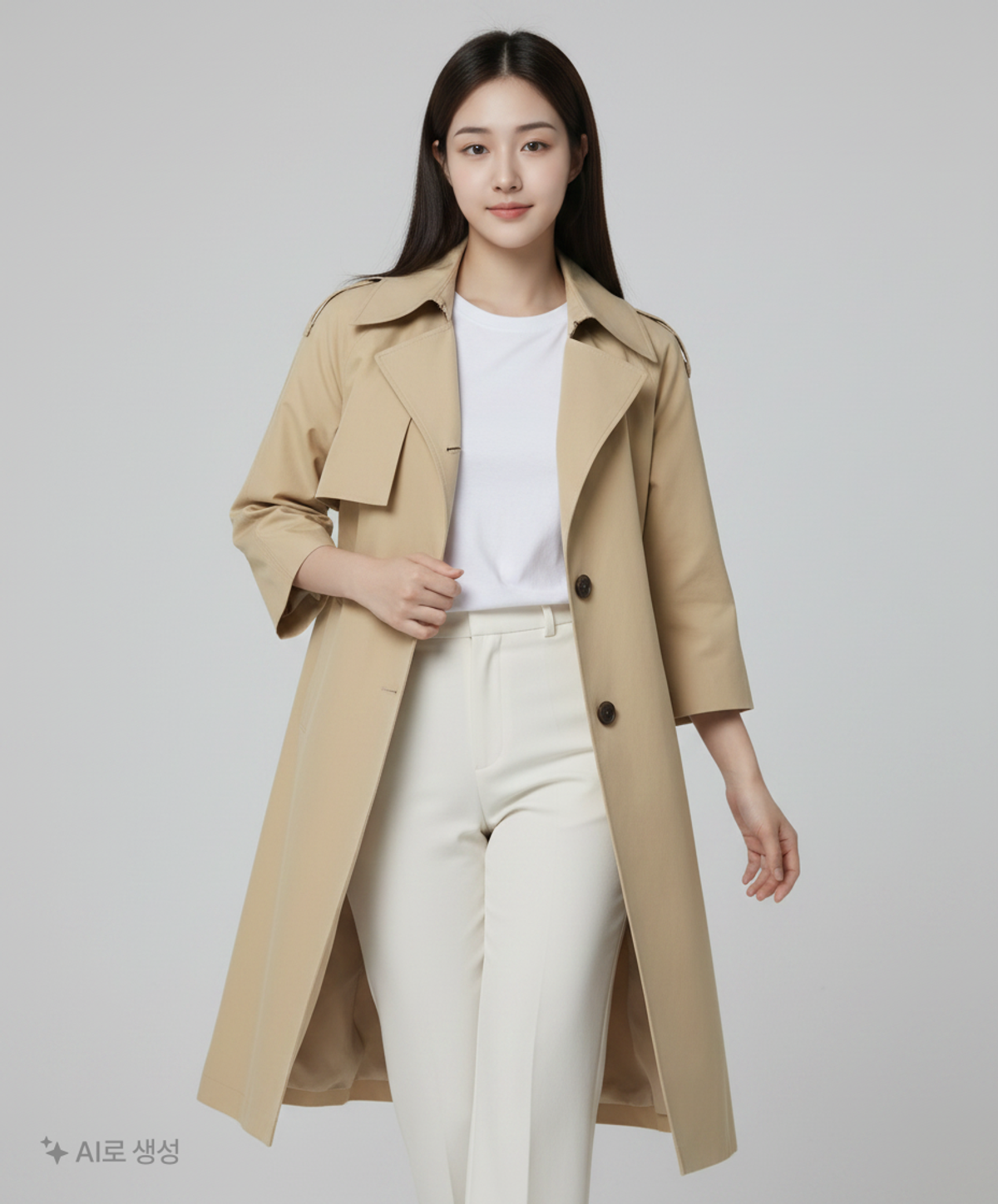 미쏘(MIXXO) 빅카라 싱글 트렌치 코트 MIWJTD301C M