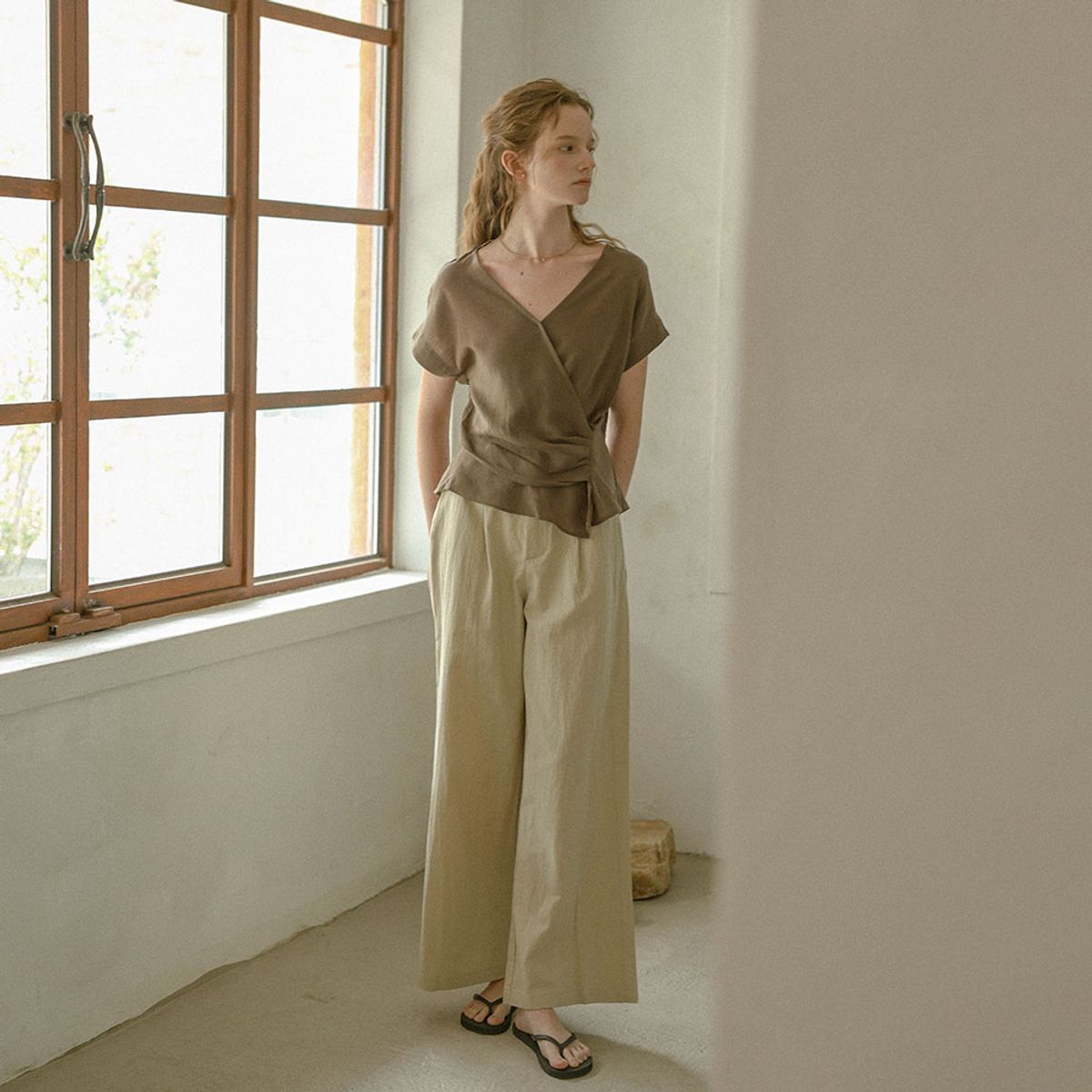 프라우드 마리(PROUD MARY) PM_Wide leg tailored pants_BEIGE