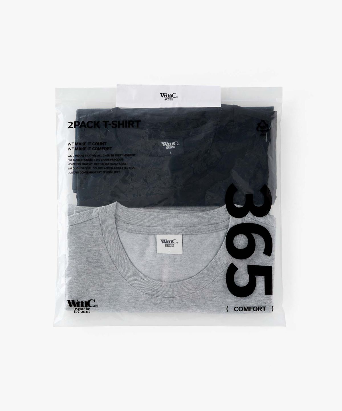 더블유엠씨(WMC) [2PACK] [크롭] 365 에센셜 티셔츠