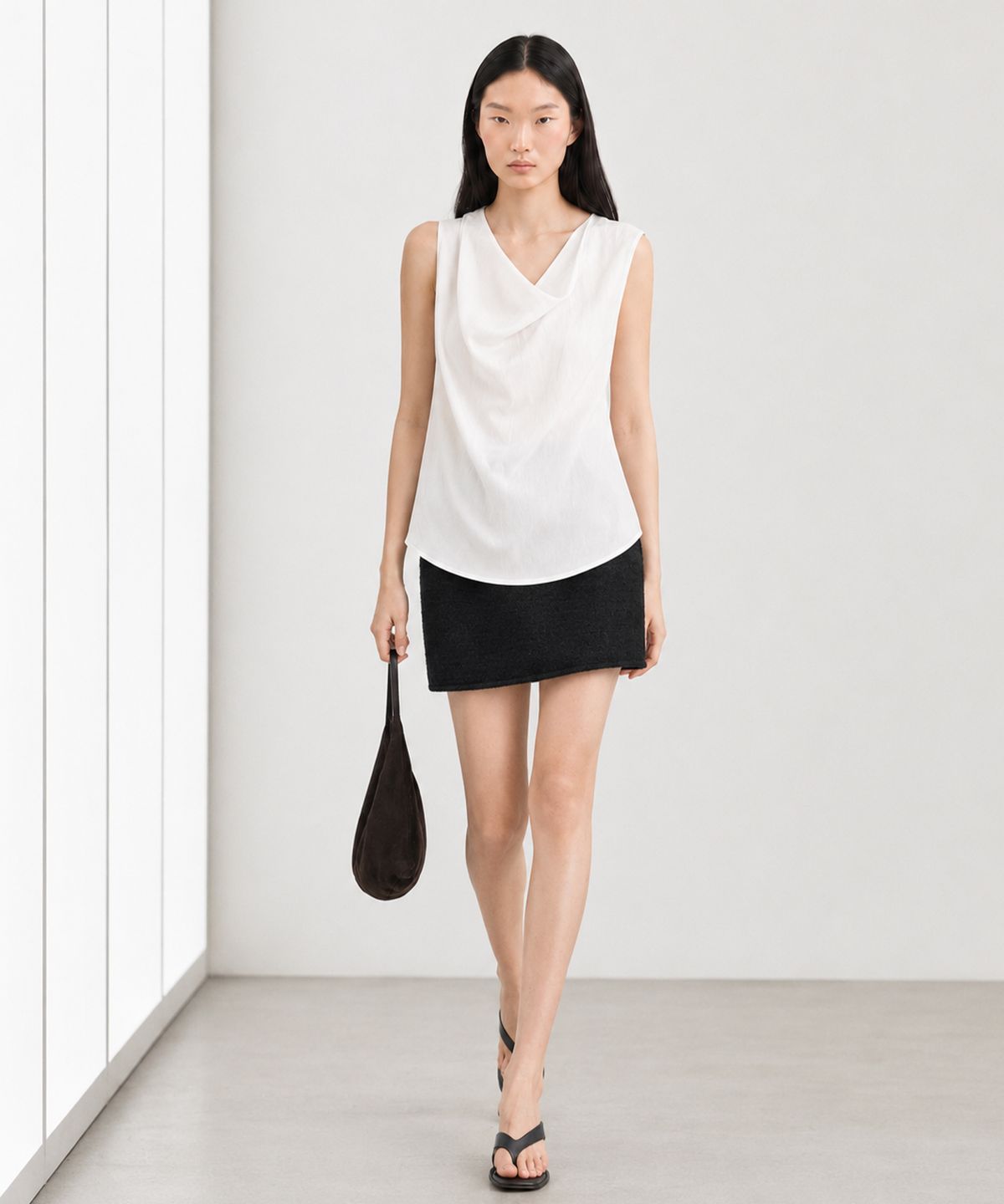 킴도(KIMDOH) Auren Drape Blouse - Black