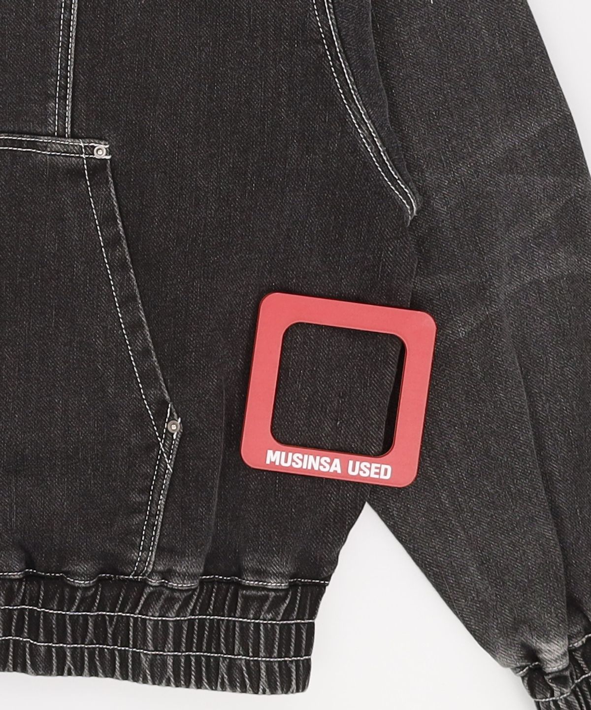 메종미네드(MAISON MINED) WASHING DENIM SNAP HOOD BLACK M