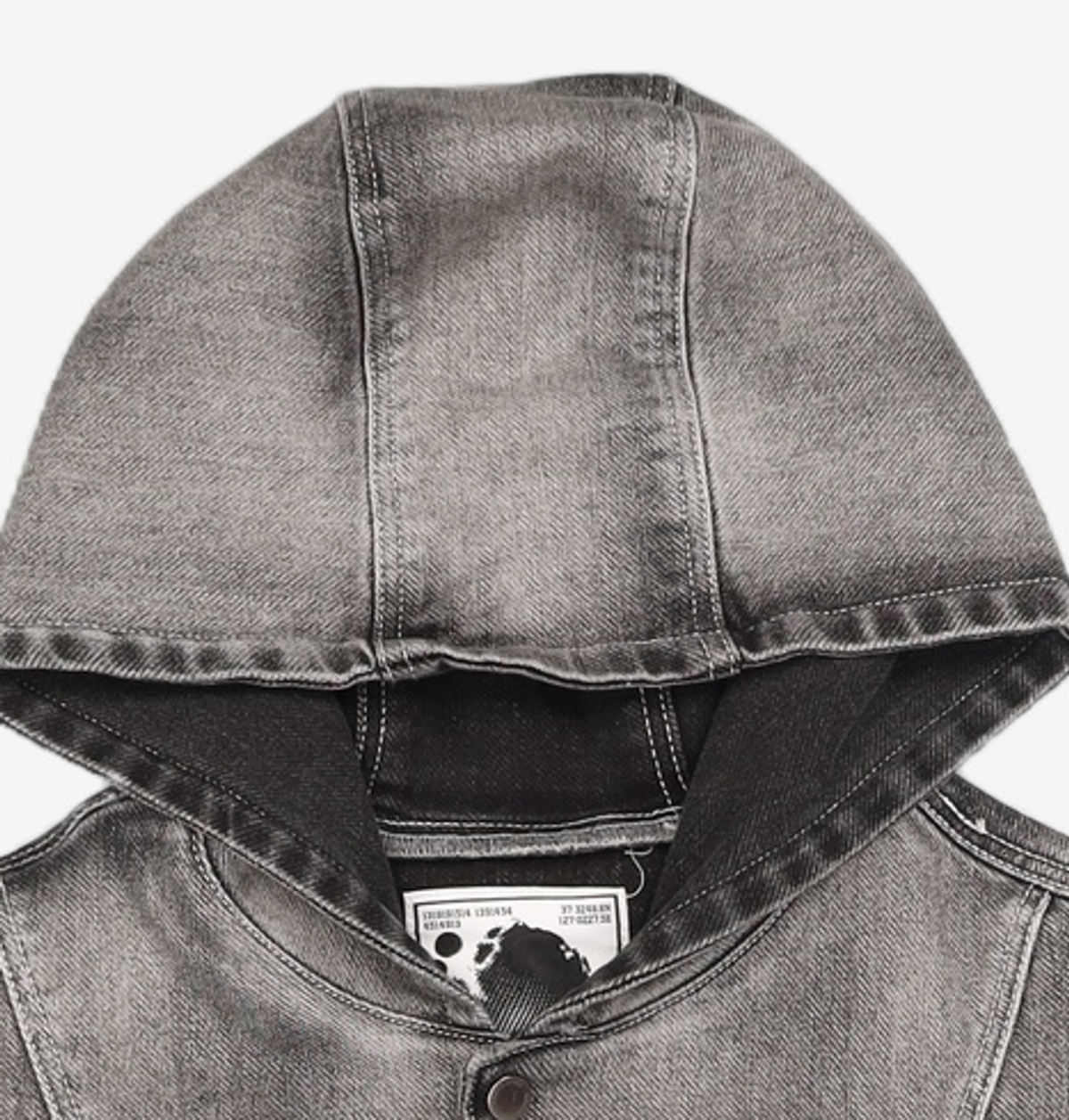 메종미네드(MAISON MINED) WASHING DENIM SNAP HOOD BLACK M