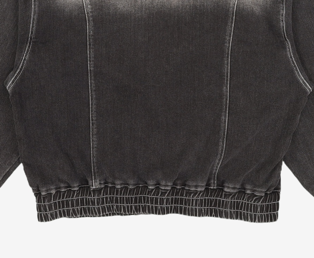 메종미네드(MAISON MINED) WASHING DENIM SNAP HOOD BLACK M