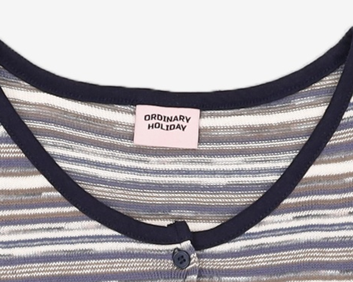 오디너리 홀리데이(ORDINARY HOLIDAY) 멀티배색가디건 STRIPE CROP CARDIGAN FREE