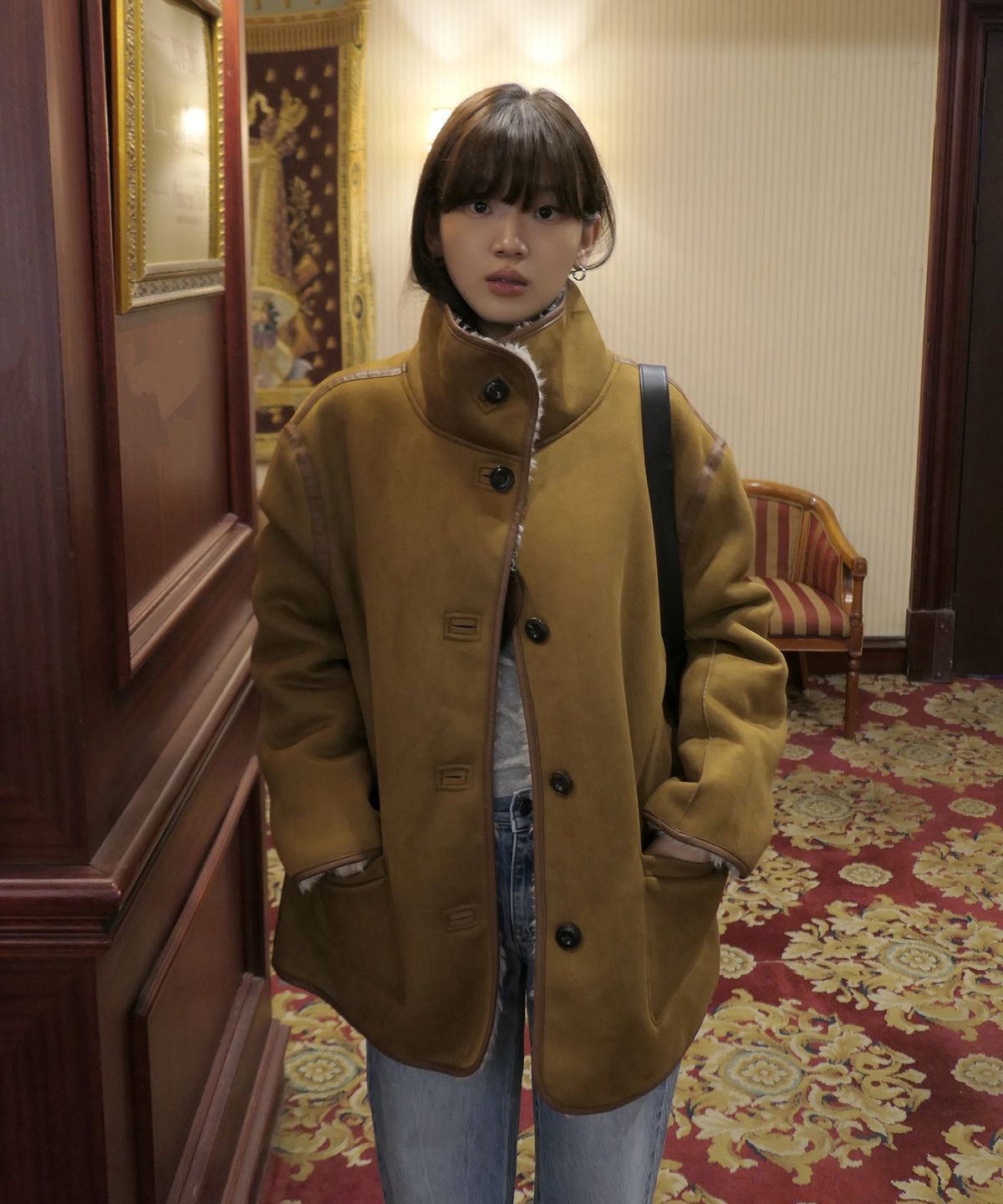 108파운드(108POUND) [사이즈추가]Molly Reversible Shearling Coat_Camel
