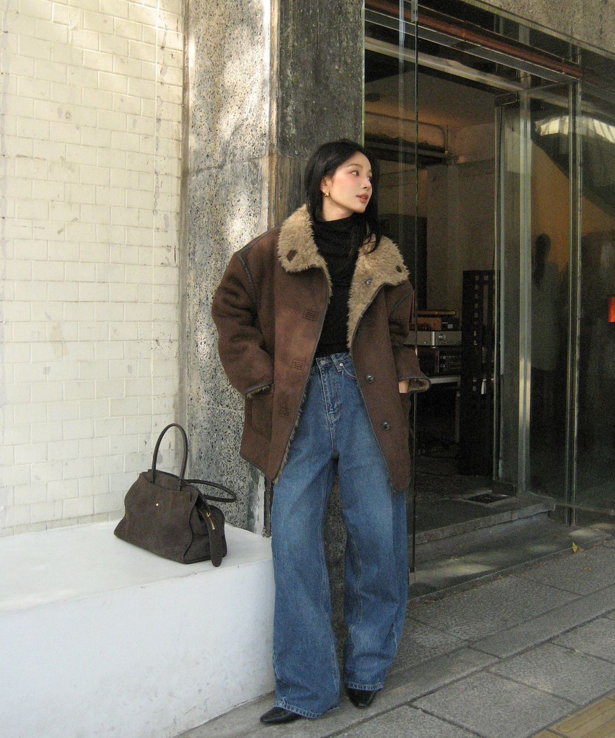 108파운드(108POUND) [사이즈추가]Molly Reversible Shearling Coat_Dark Brown