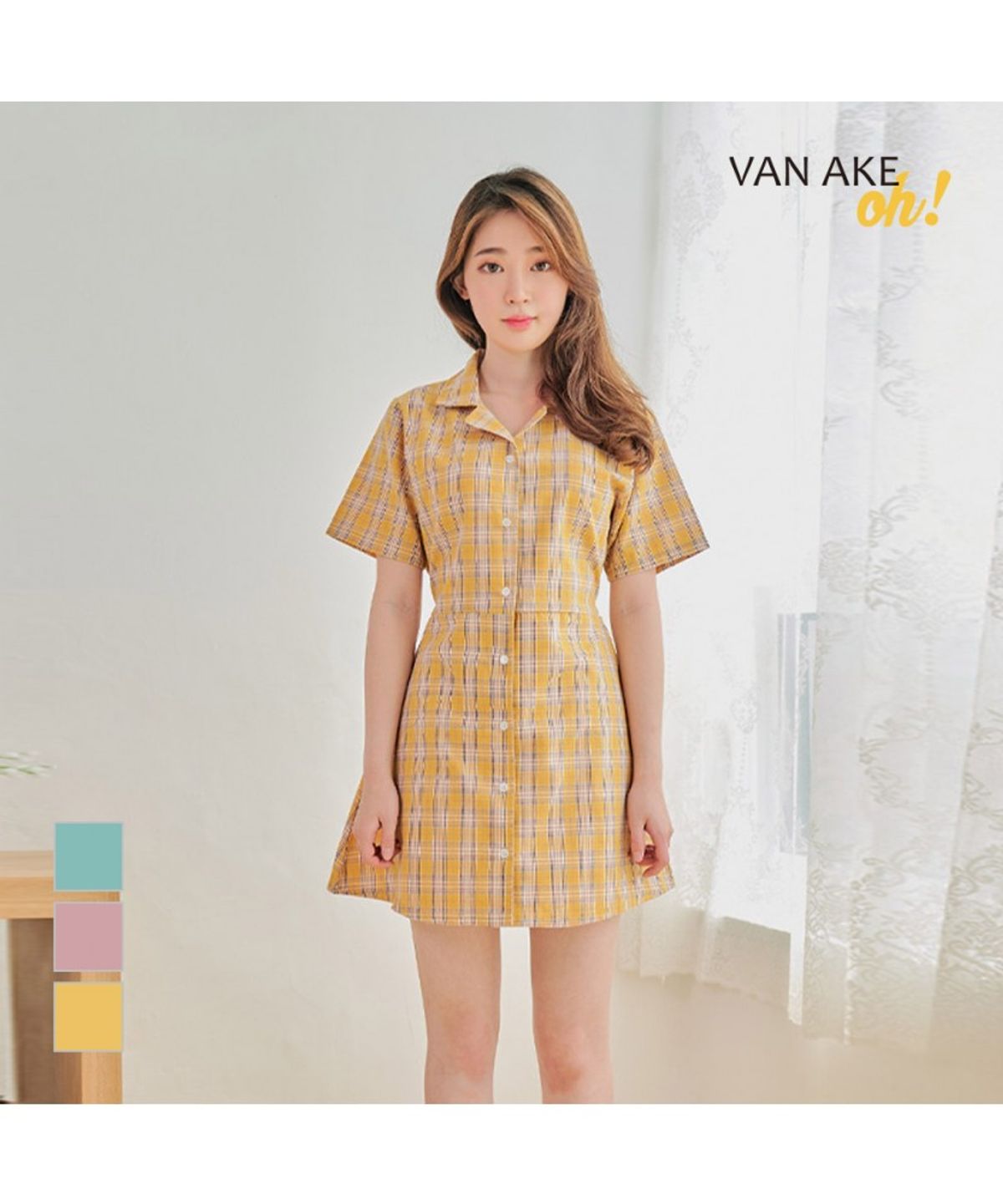 반에이크(VANAKE) 마이쮸 체크 원피스_OB06OPME11Z