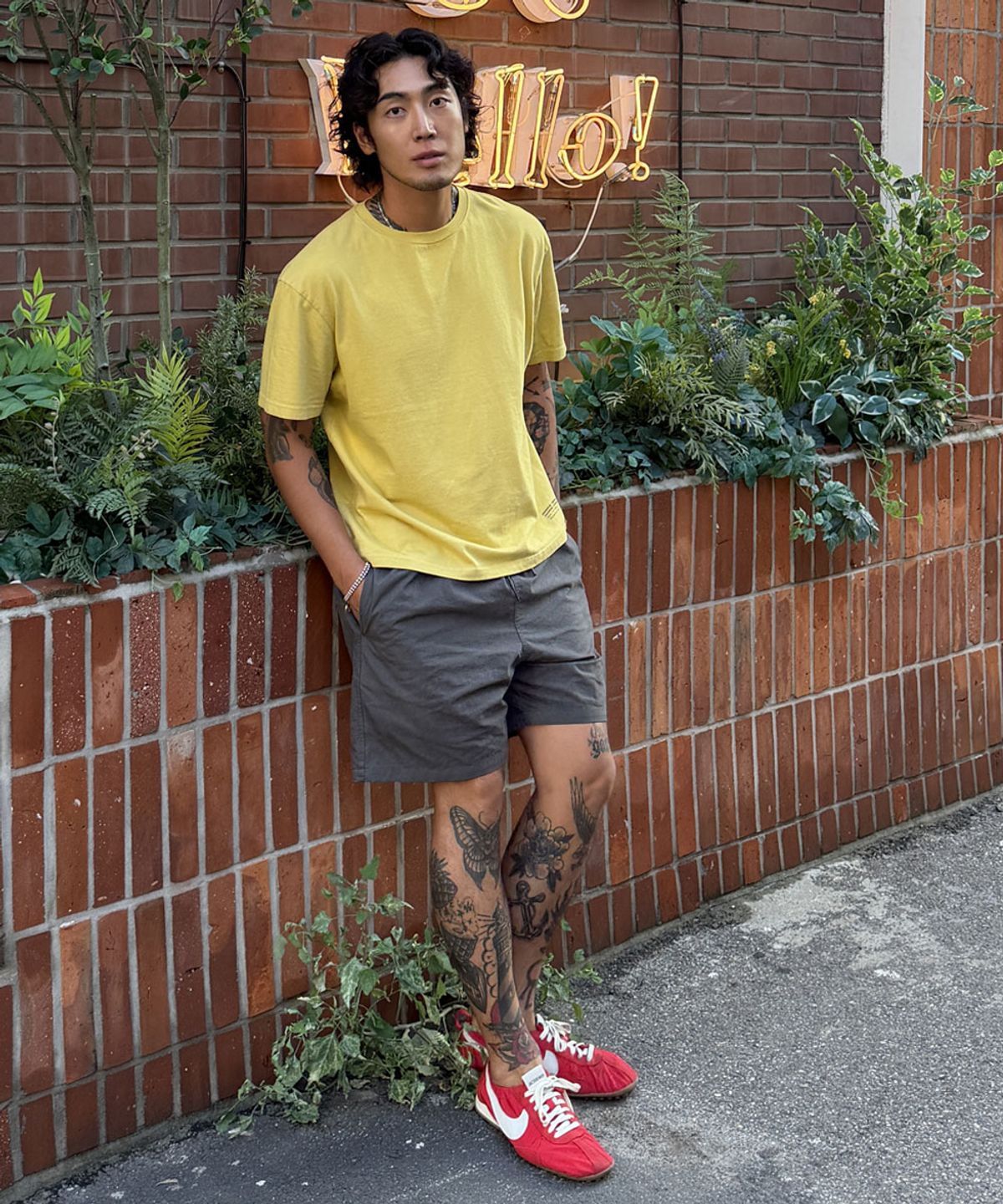 필프(PEALP) [PEALP X FIT THE SIZE] WASHED EASY SHORT(CHARCOAL)