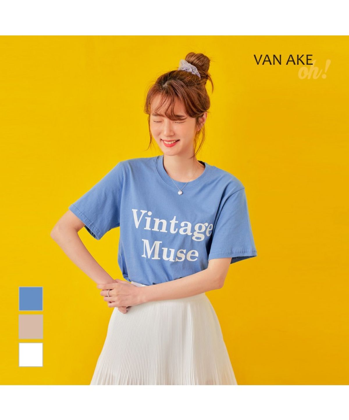 반에이크(VANAKE) 뮤즈 반팔 티셔츠_OB06TSME23Z