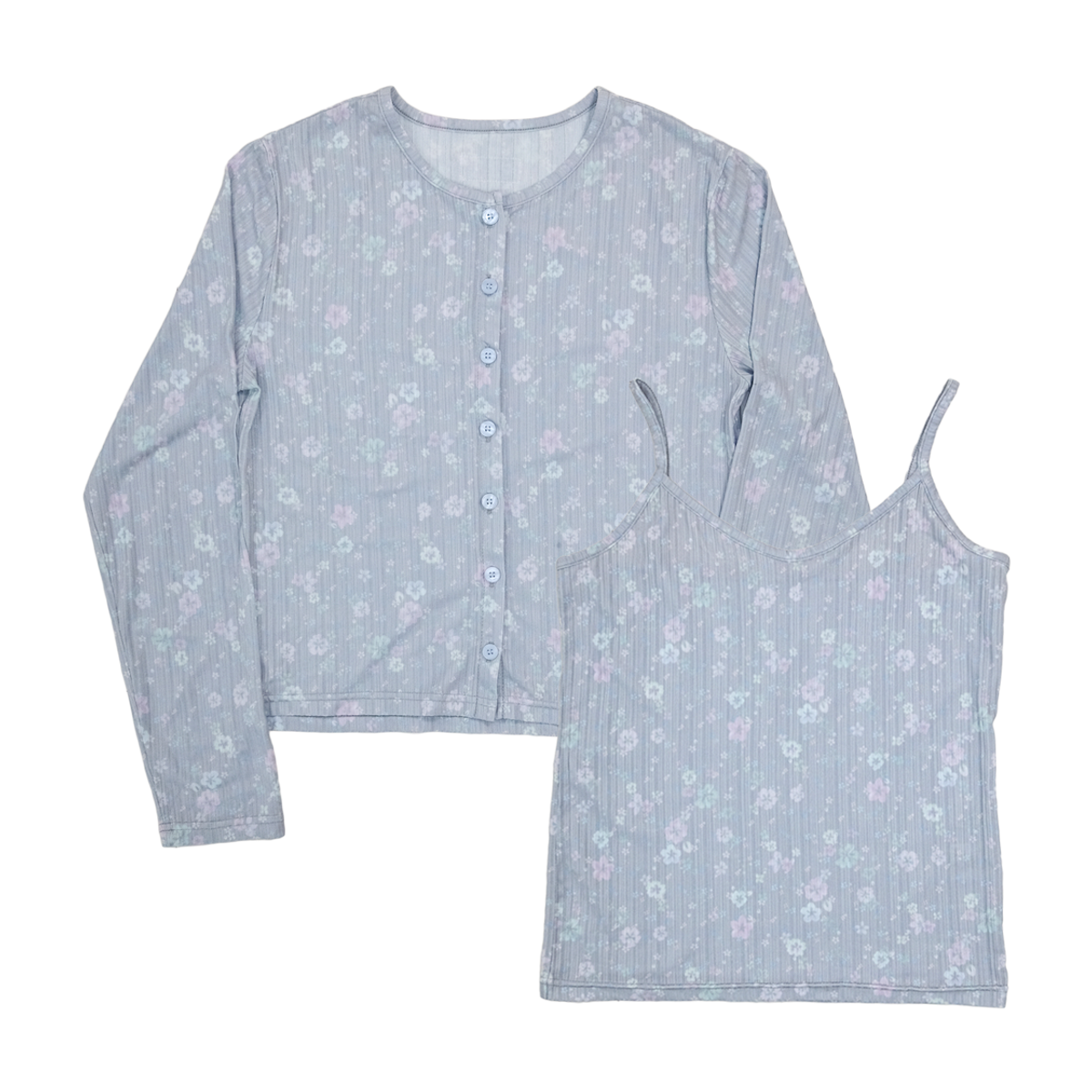뮤즈무드(MUSEMOOD) Aloha Flower Cardigan & Cami Set (가디건&나시세트)