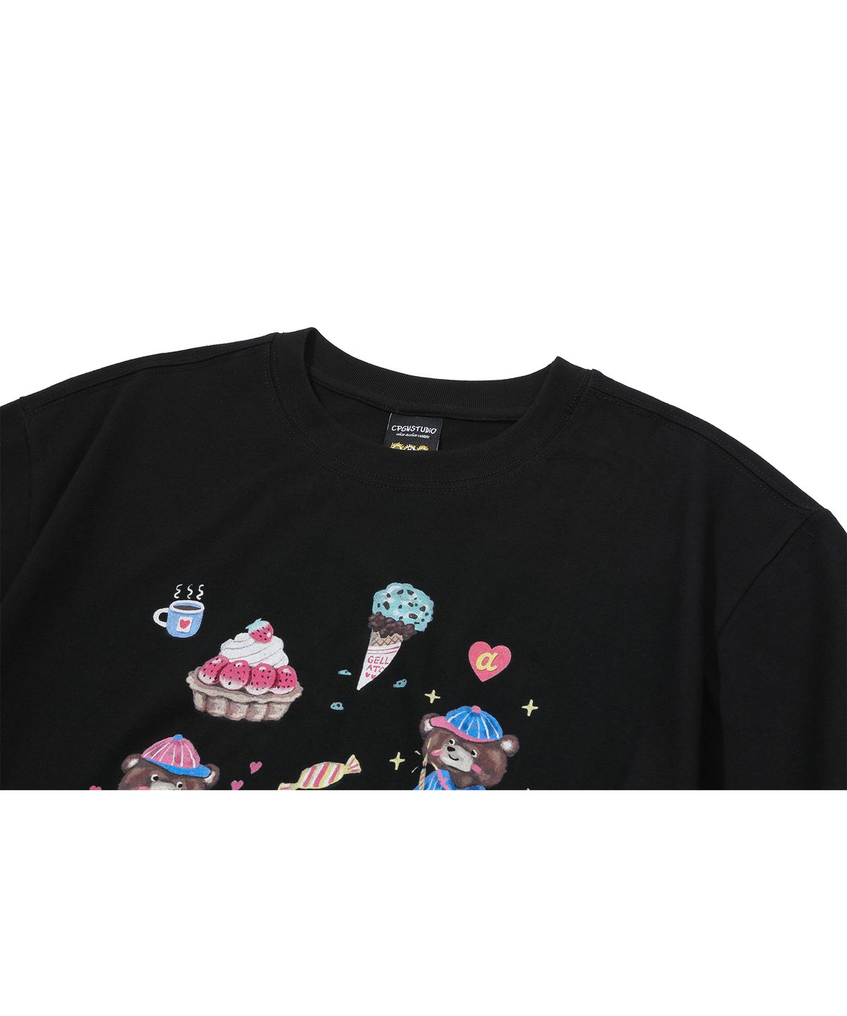 꼼파뇨(CPGN STUDIO) DTP 디저트 클럽 반팔티 블랙