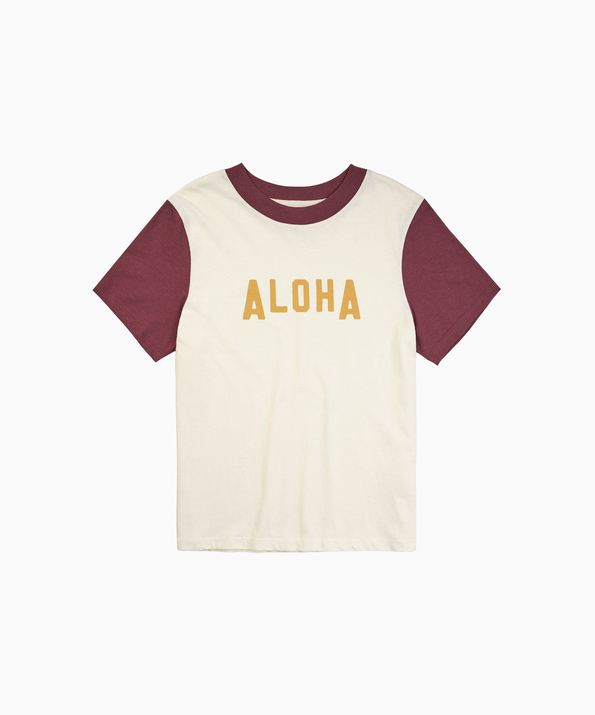 헬로 선라이즈(HELLO SUNRISE) Aloha 2Tone Tee(W)_Ivory