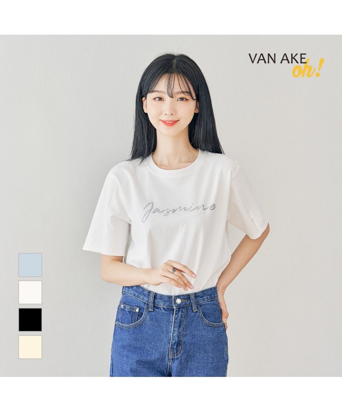 반에이크(VANAKE) 쟈스민 반팔 티셔츠_OB14TSME31Z