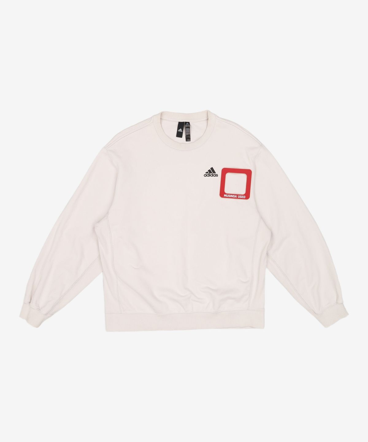 아디다스(ADIDAS) 로고 스웨트셔츠 - 라이트 그레이 / H37068 L