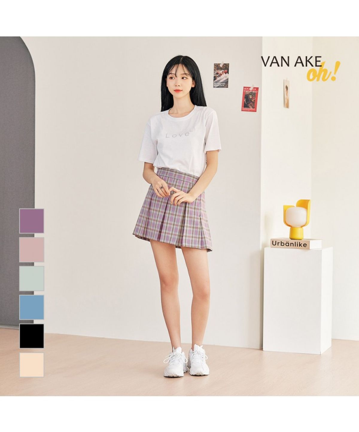 반에이크(VANAKE) 린즈 체크 미니 스커트_OB15SKME04Z