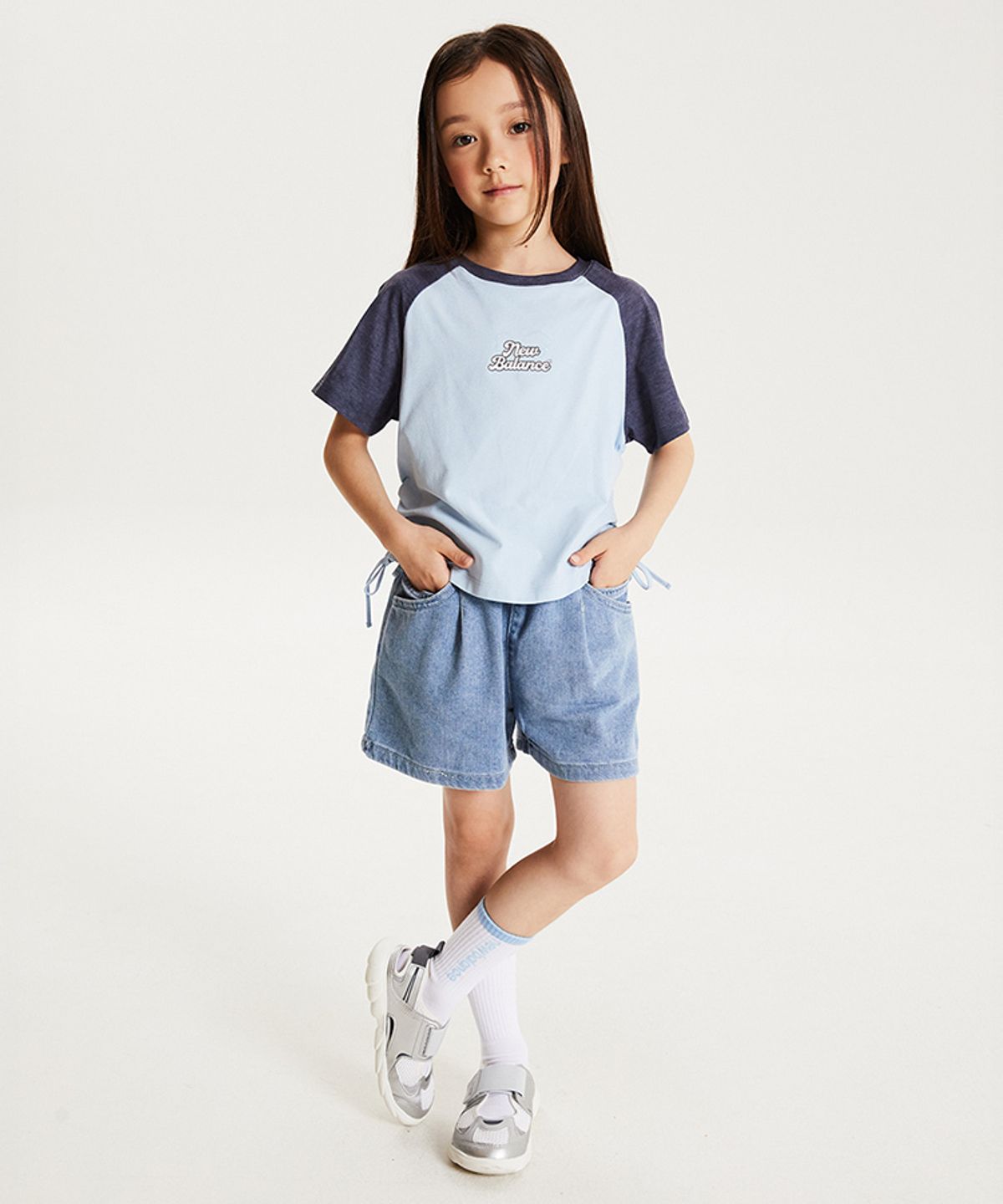 뉴발란스 키즈(NEWBALANCEKIDS) NBgC_데님 숏팬츠 NK9VG3771G56