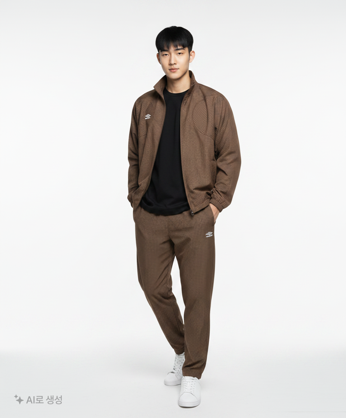 엄브로(UMBRO) [UMB X SLAM JAM] 미니체크 트랙자켓 브라운(UP411CJKO1) S